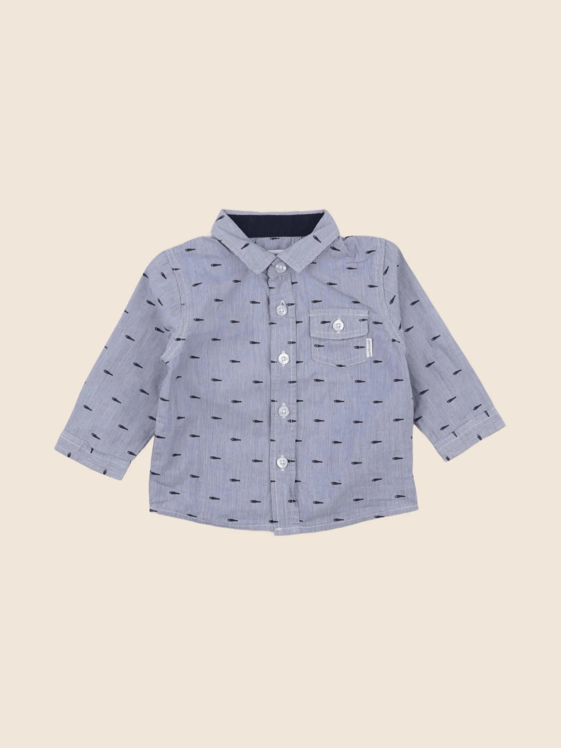 Vertbaudet - chemise bleu - 6 mois