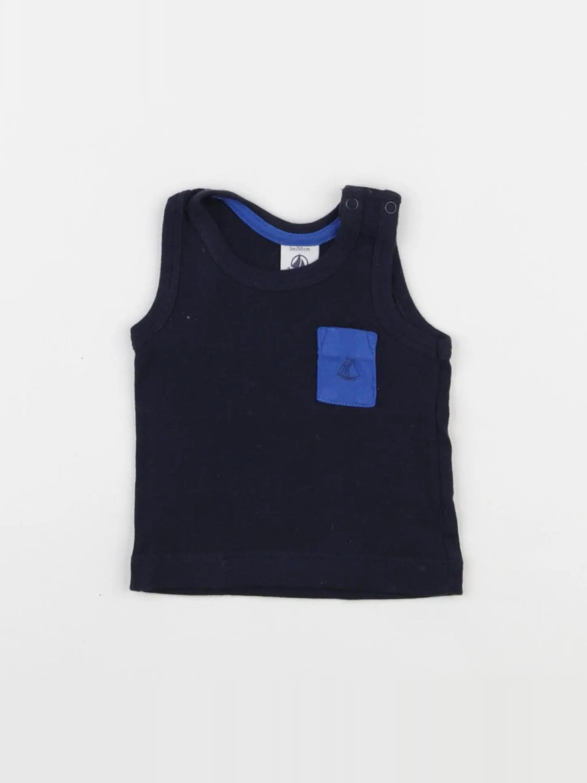 Petit Bateau - débardeur bleu - 3 mois