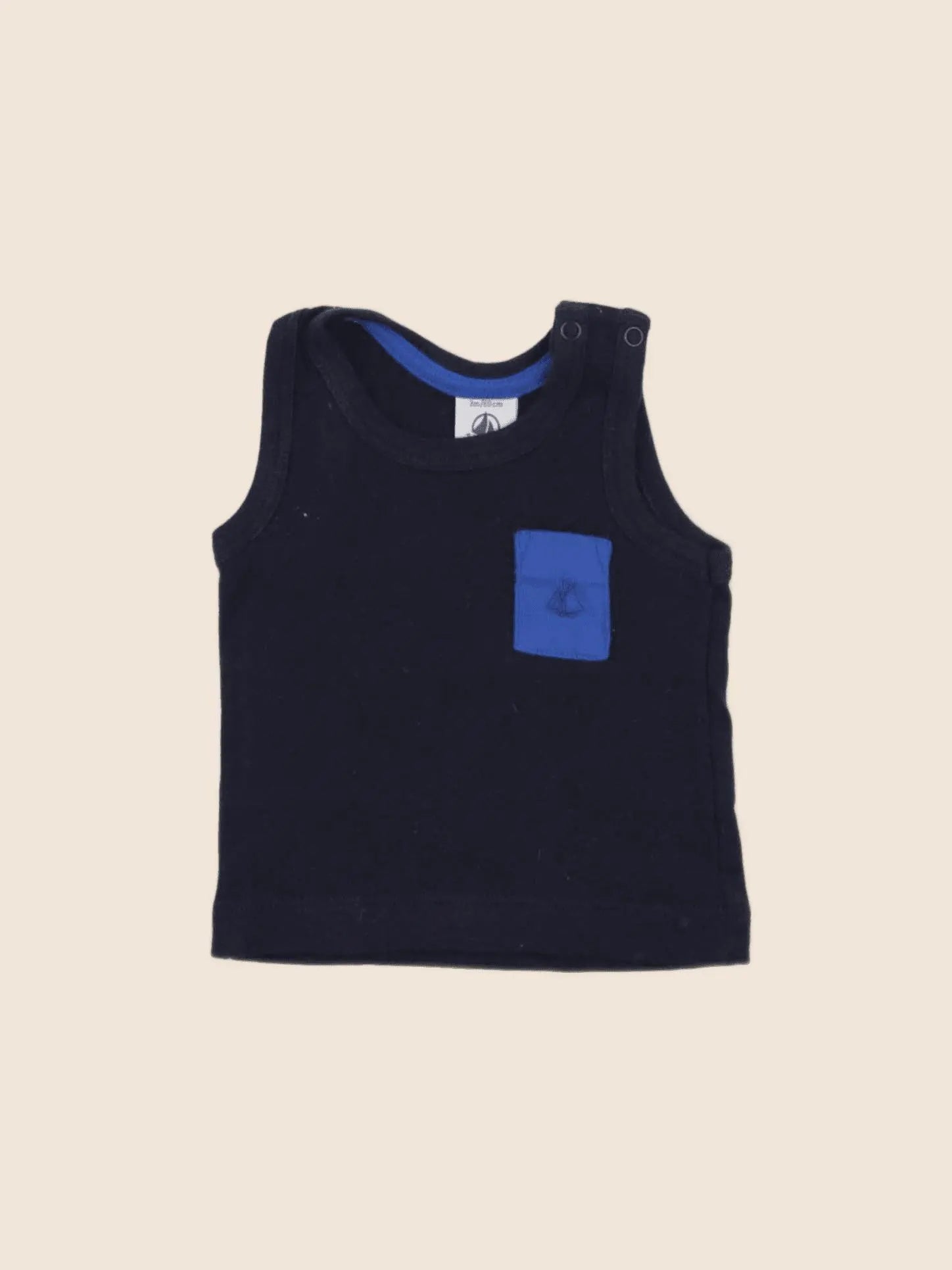 Petit Bateau - débardeur bleu - 3 mois