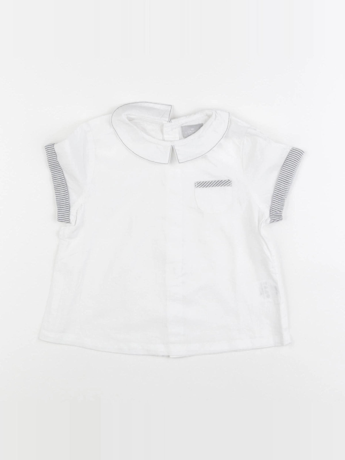 Cyrillus - blouse blanc, gris - 24 mois
