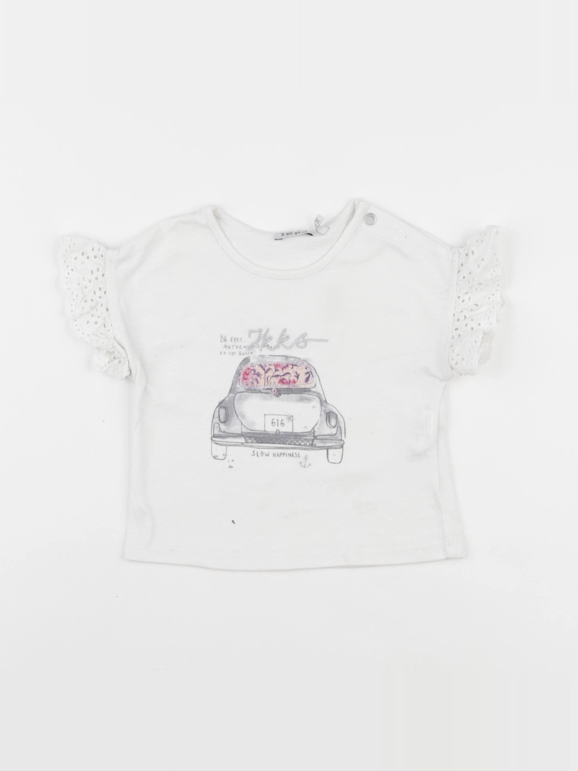 IKKS - tee-shirt argent, blanc - 12 mois