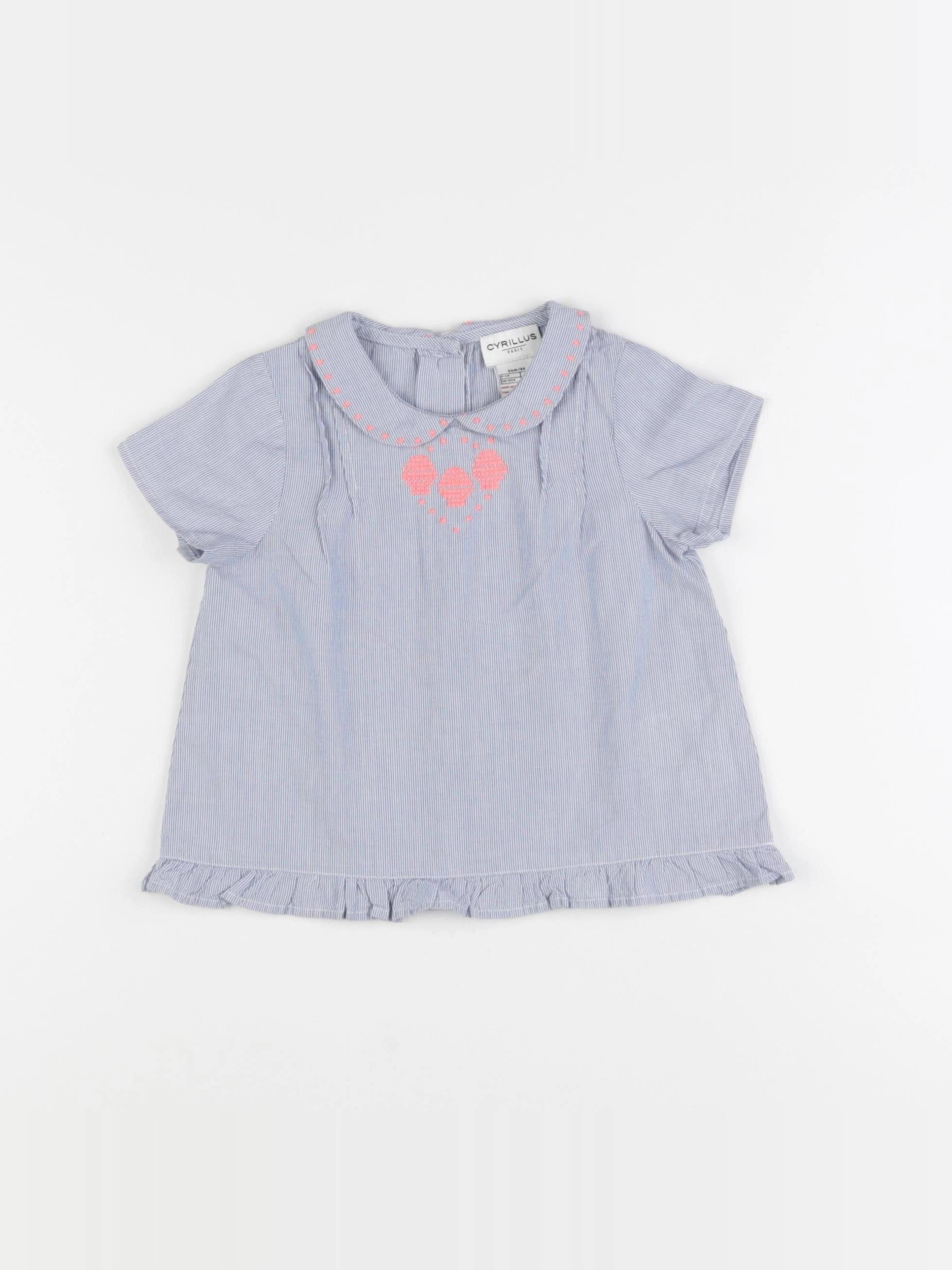 Cyrillus - blouse bleu - 24 mois