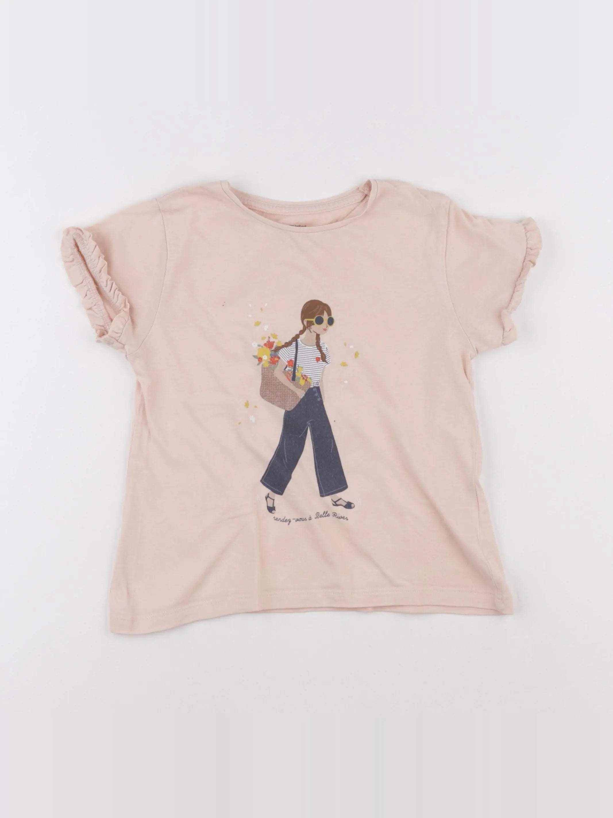 Vertbaudet - tee-shirt rose - 6 ans