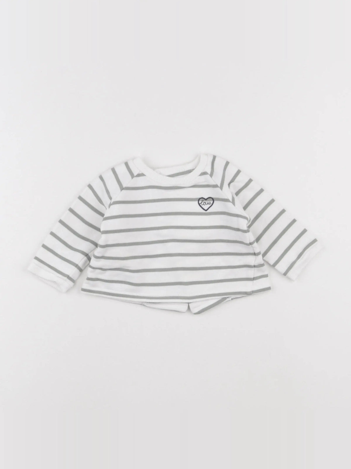 Boutchou - sweat blanc, vert - 3 mois