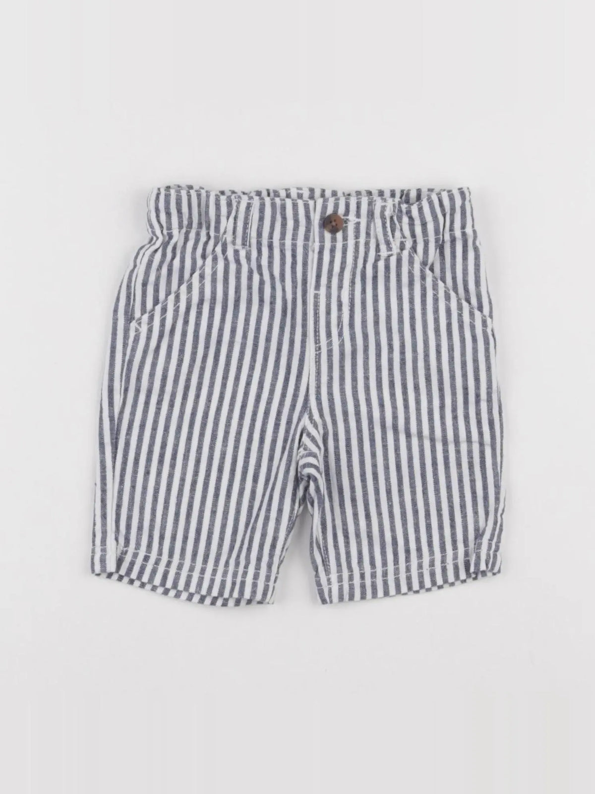 Boutchou - short bleu, blanc - 6 mois