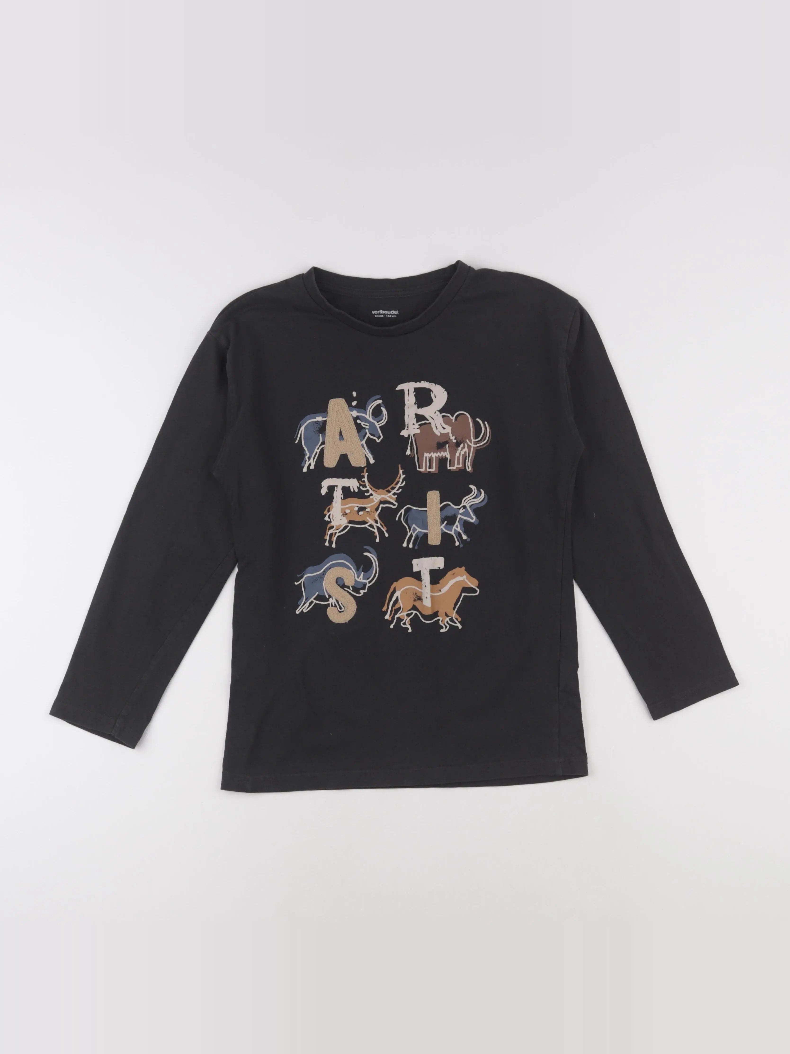 Vertbaudet - tee-shirt gris - 12 ans