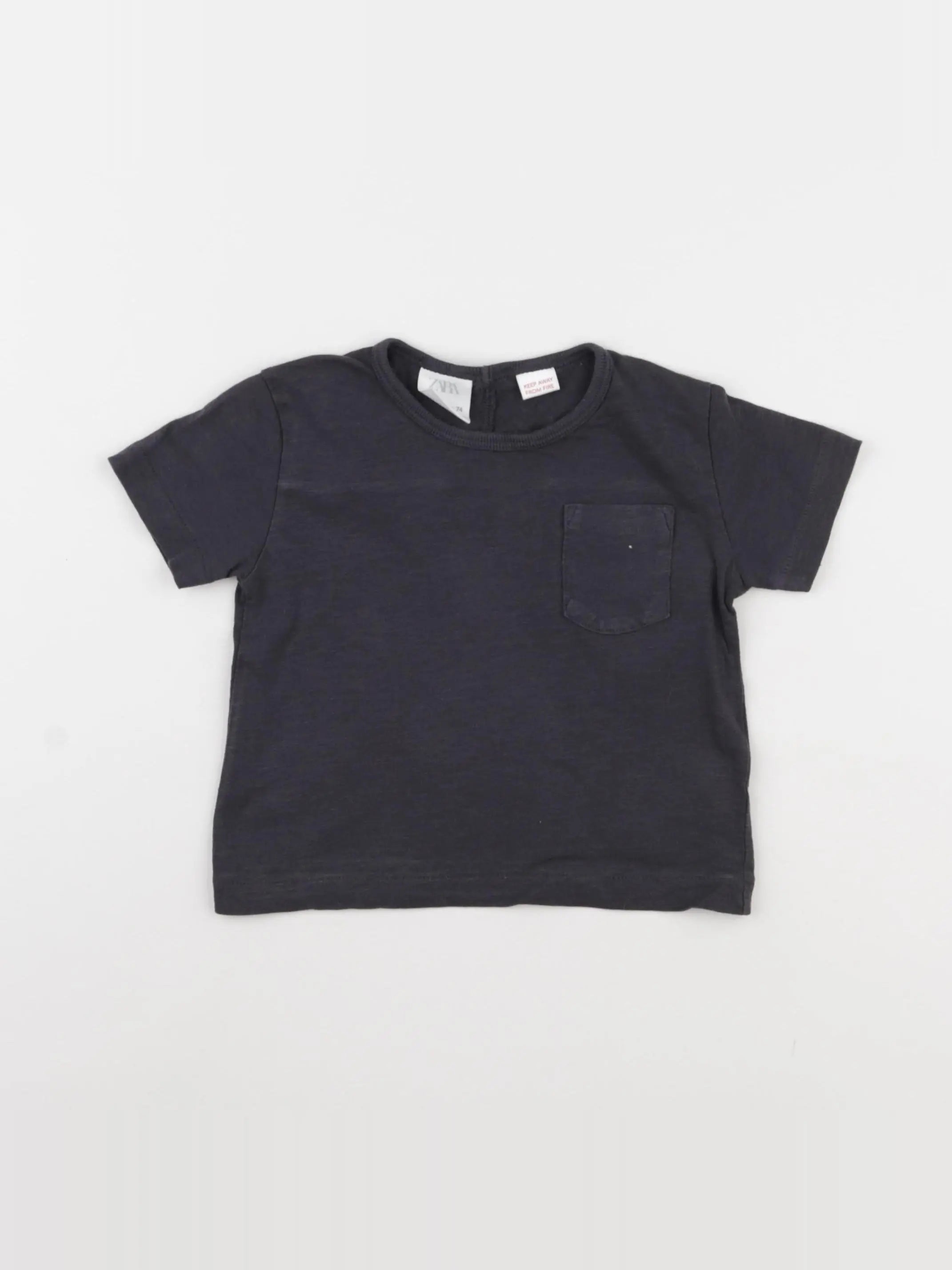 Zara - tee-shirt gris - 6/9 mois