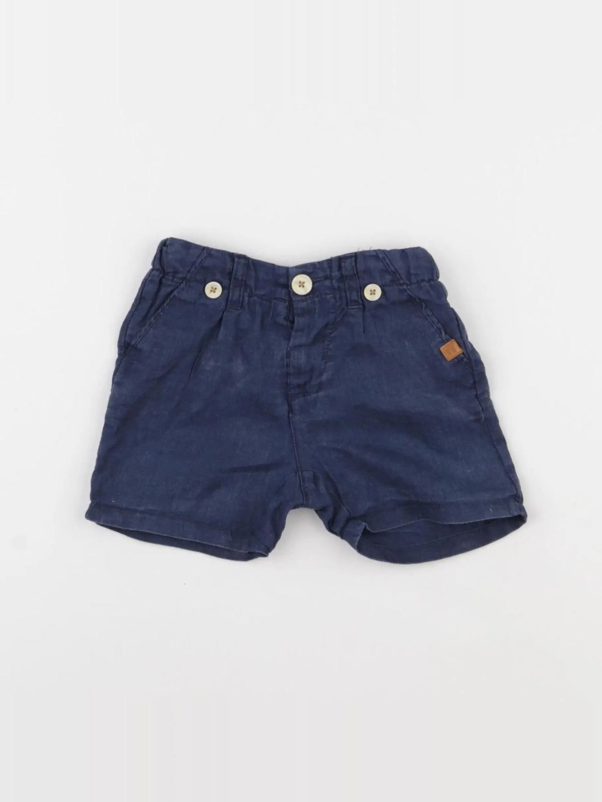 Zara - short bleu - 6/9 mois