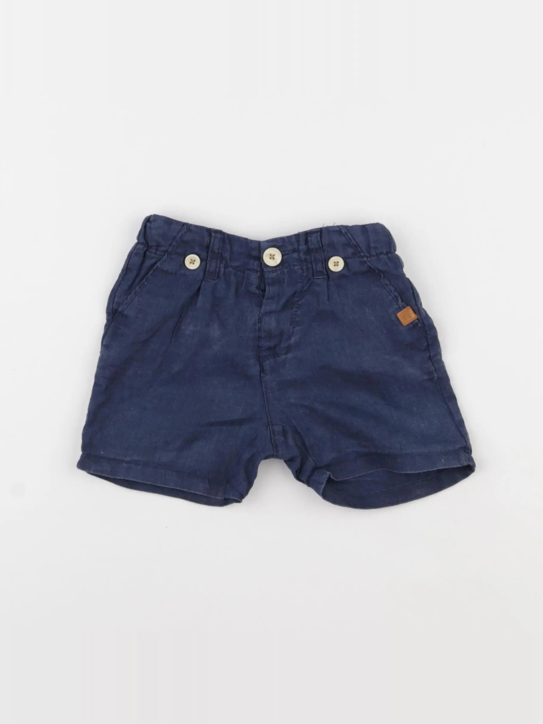 Zara - short bleu - 6/9 mois