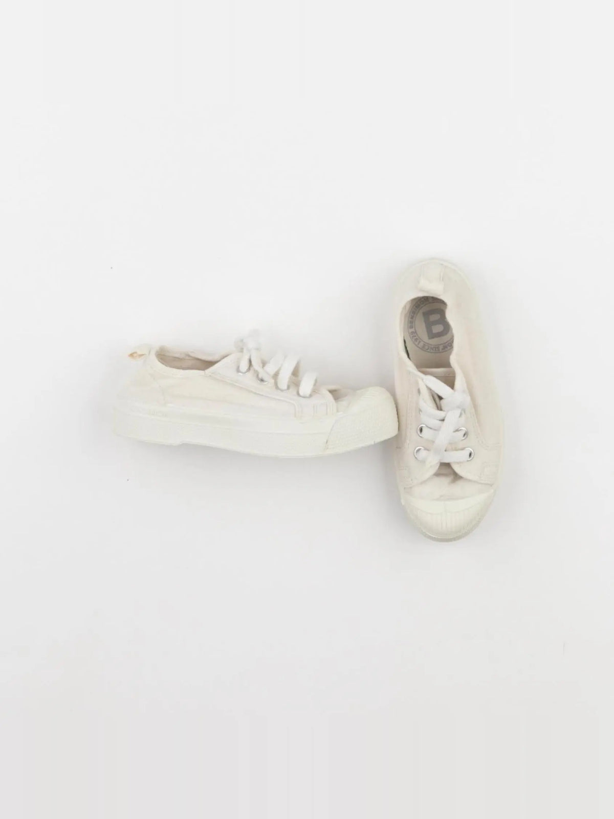 Bensimon - tennis à scratch/ lacets beige - pointure 28