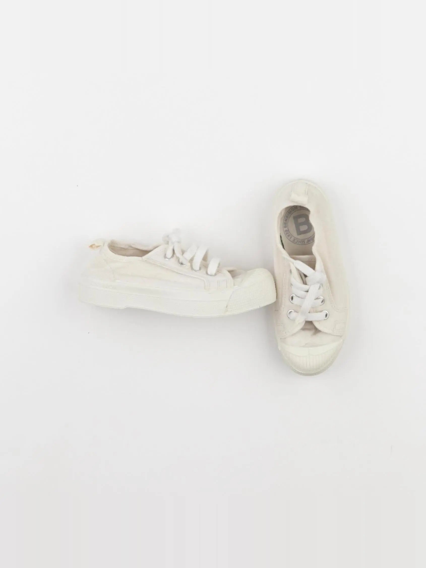 Bensimon - tennis à scratch/ lacets beige - pointure 28