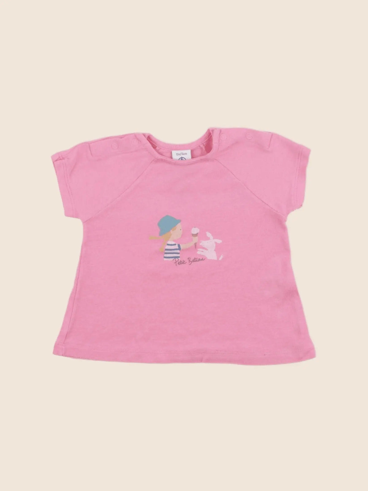 Petit Bateau - tee-shirt rose - 12 mois