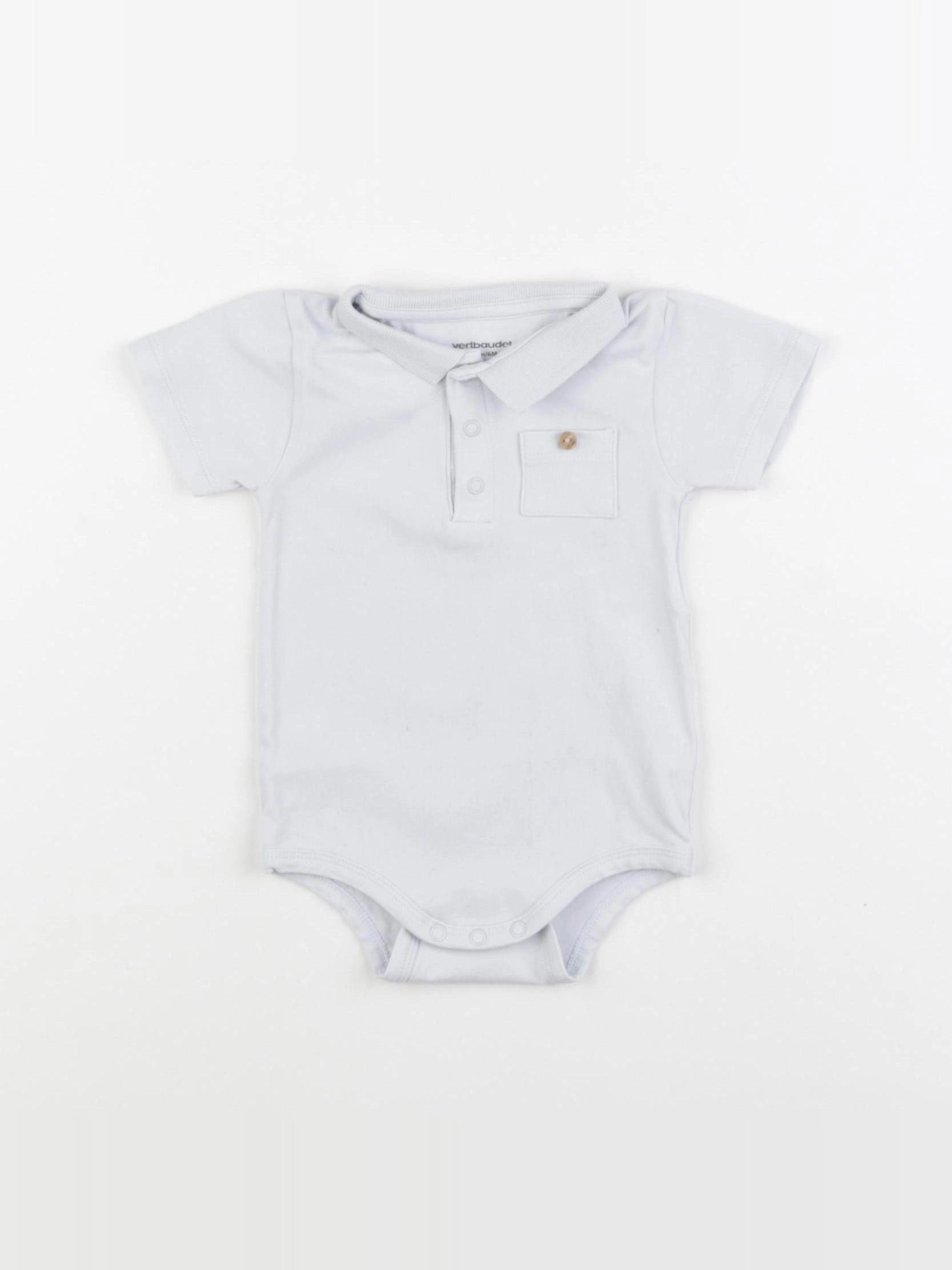 Vertbaudet - body à col bleu - 6 mois
