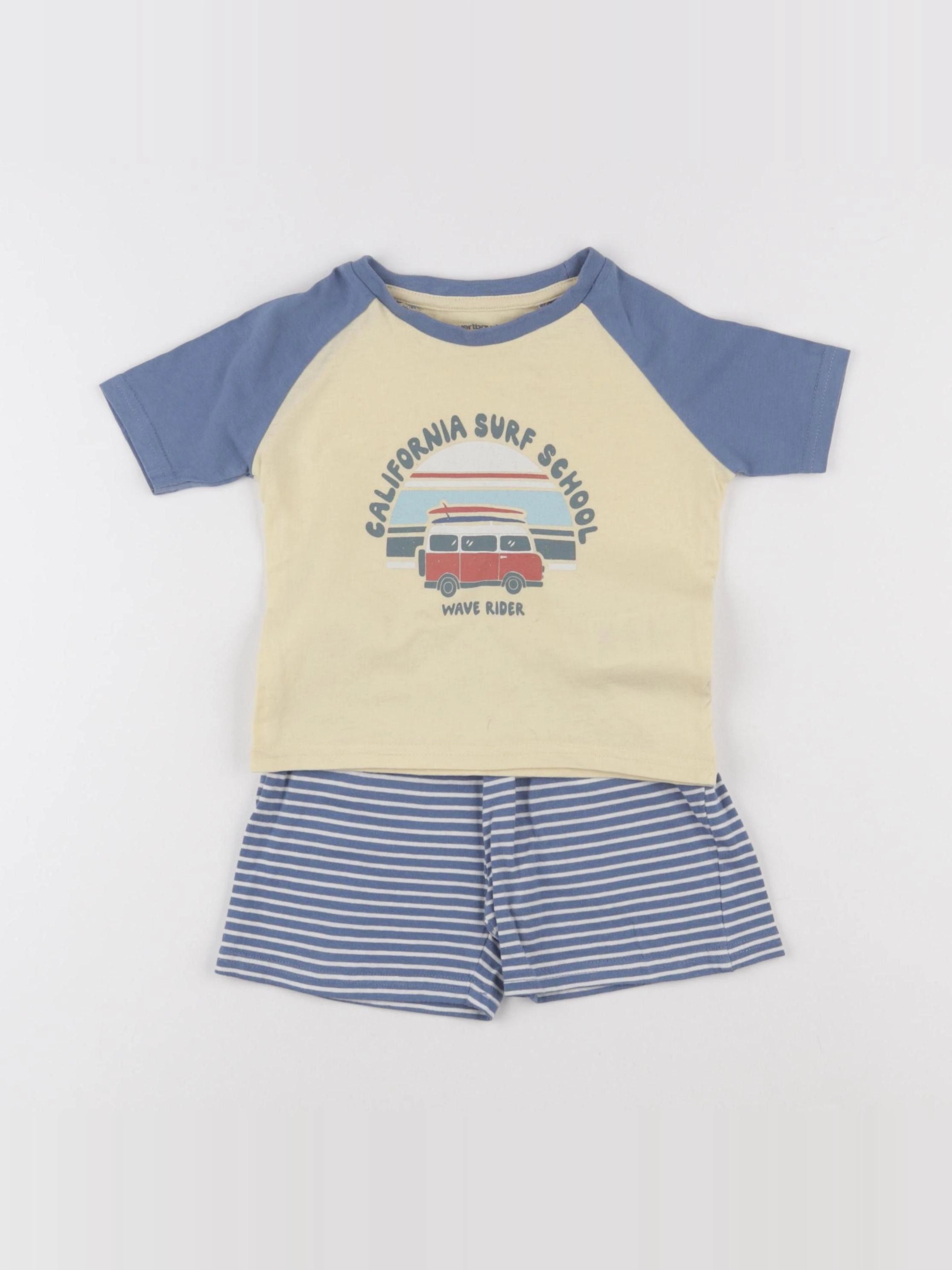 Vertbaudet - pyjama coton bleu - 2 ans