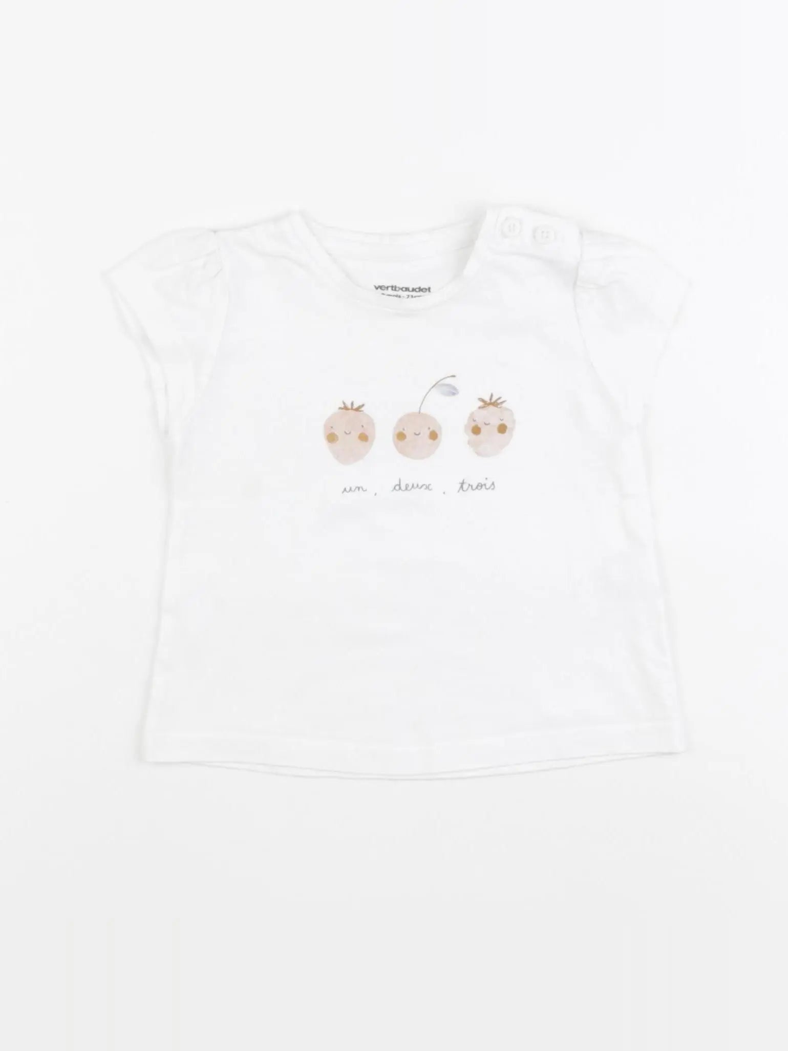 Vertbaudet - tee-shirt blanc - 9 mois