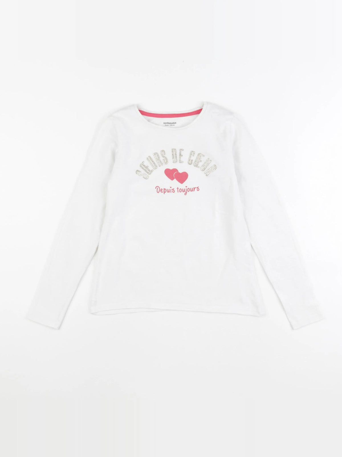 Vertbaudet - tee-shirt blanc - 8 ans