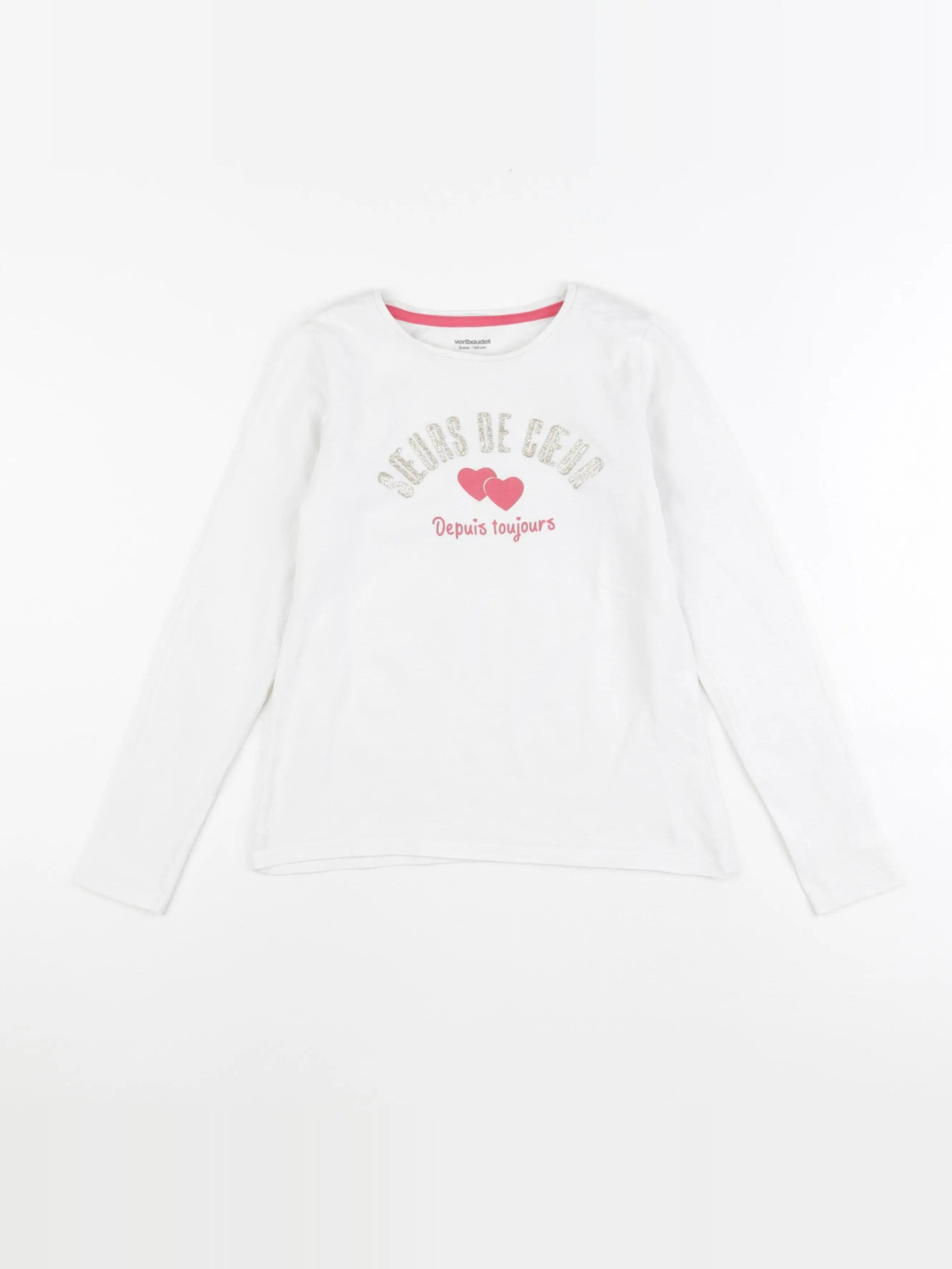 Vertbaudet - tee-shirt blanc - 8 ans