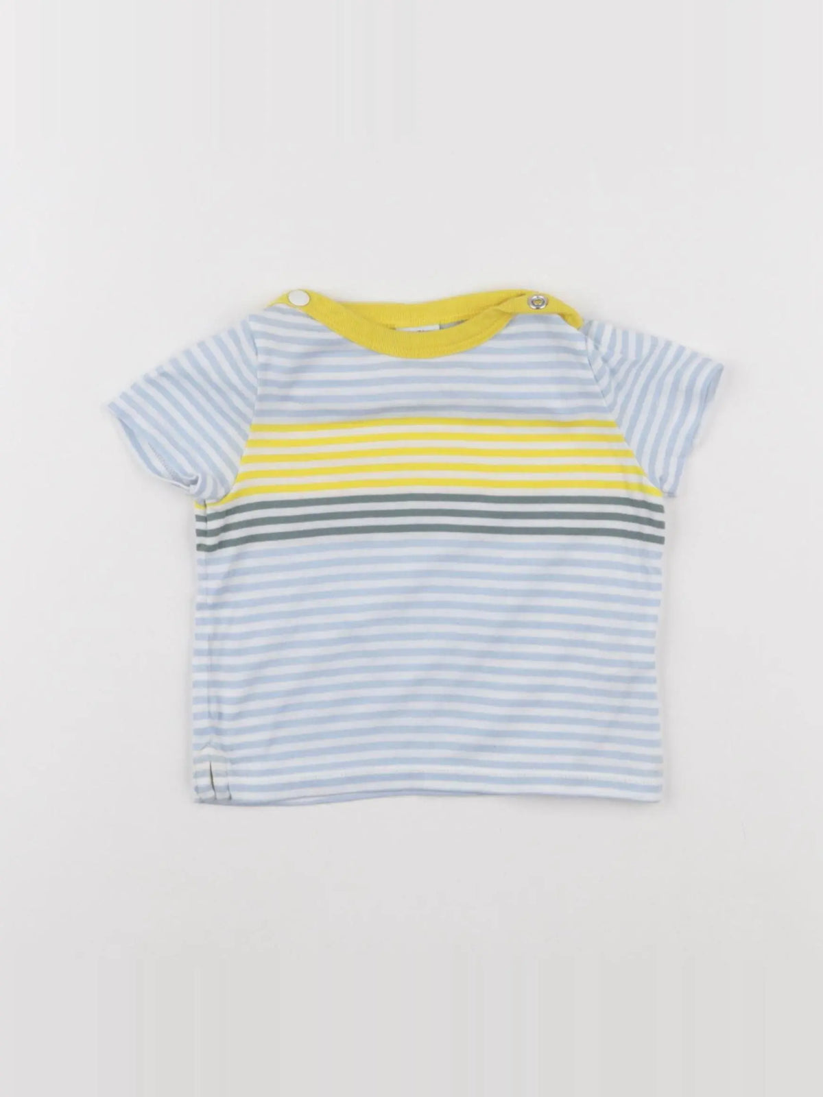 Petit Bateau - tee-shirt blanc, bleu - 12 mois