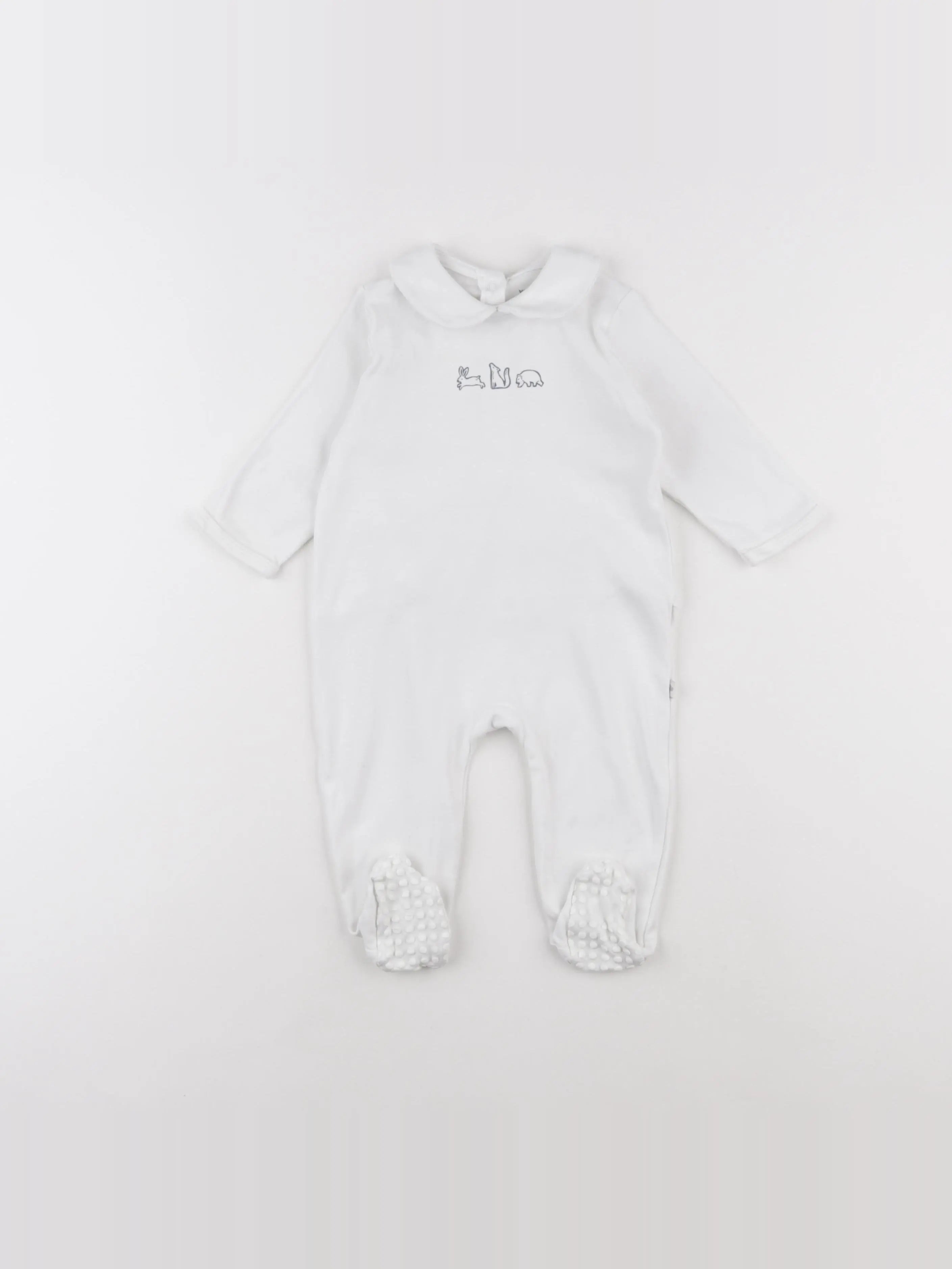 Vertbaudet - pyjama coton blanc - 9 mois