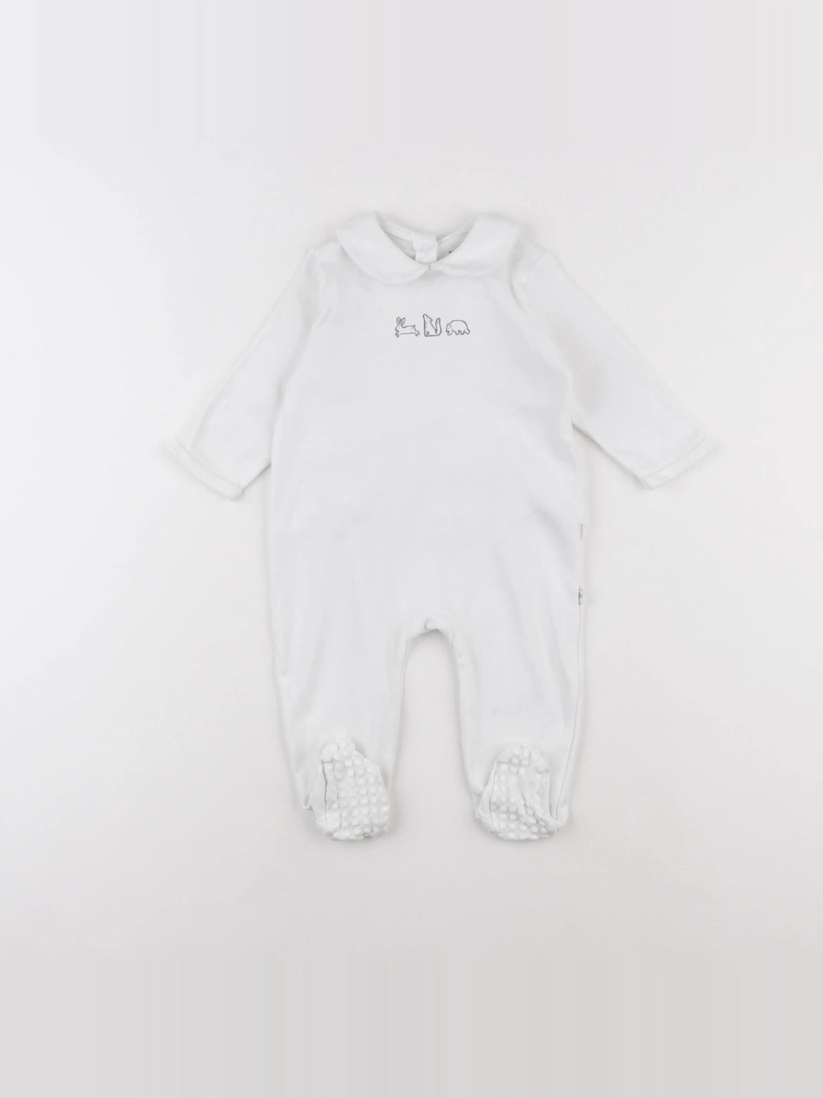 Vertbaudet - pyjama coton blanc - 9 mois