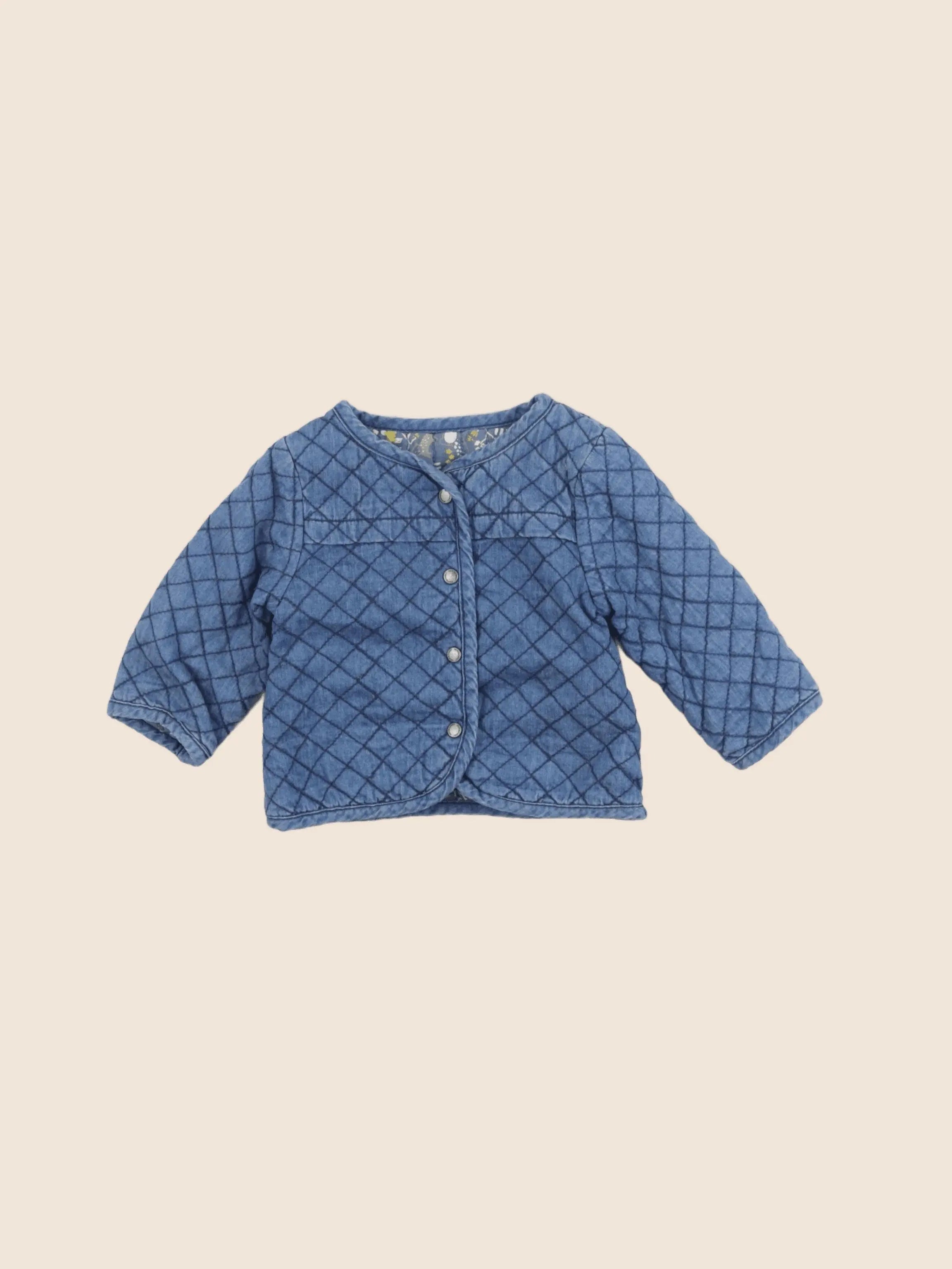 Vertbaudet - veste réversible bleu - 6 mois