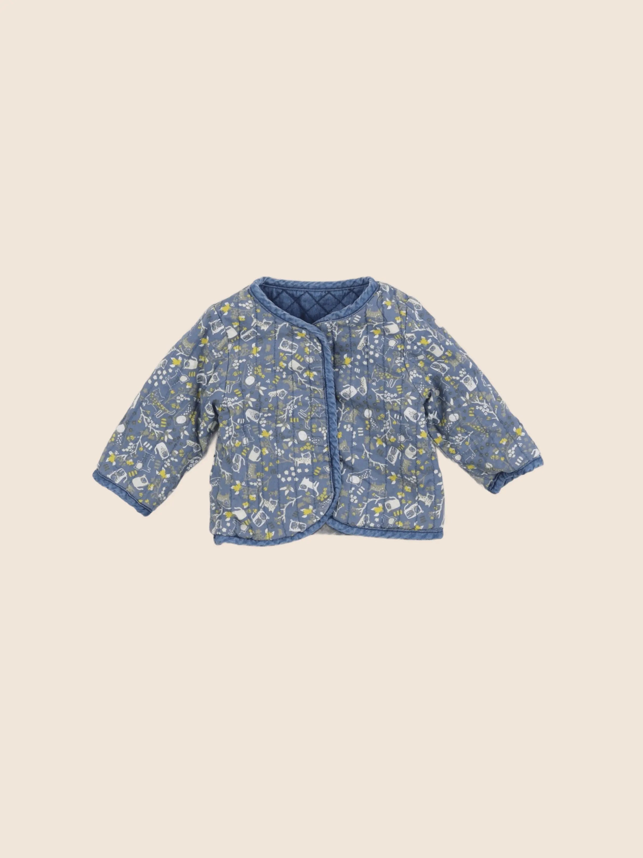 Vertbaudet - veste réversible bleu - 6 mois