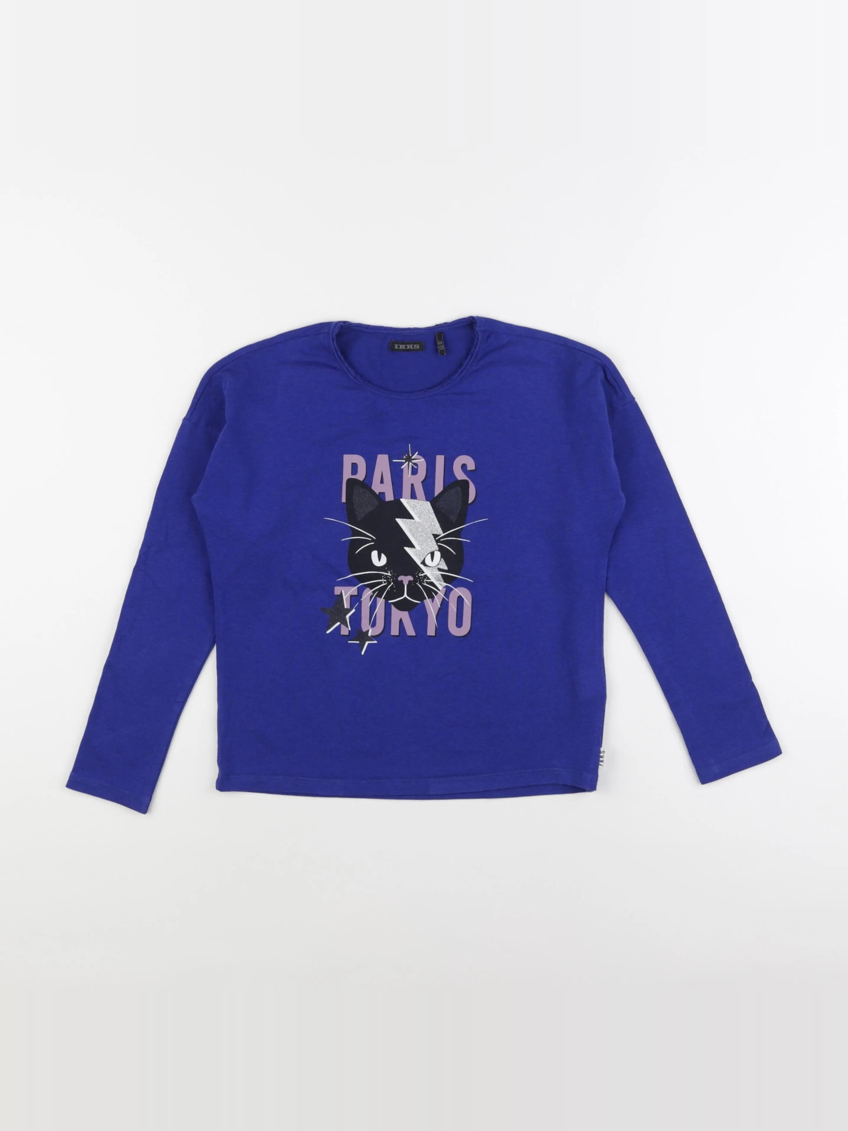 IKKS - tee-shirt argent, bleu - 8 ans