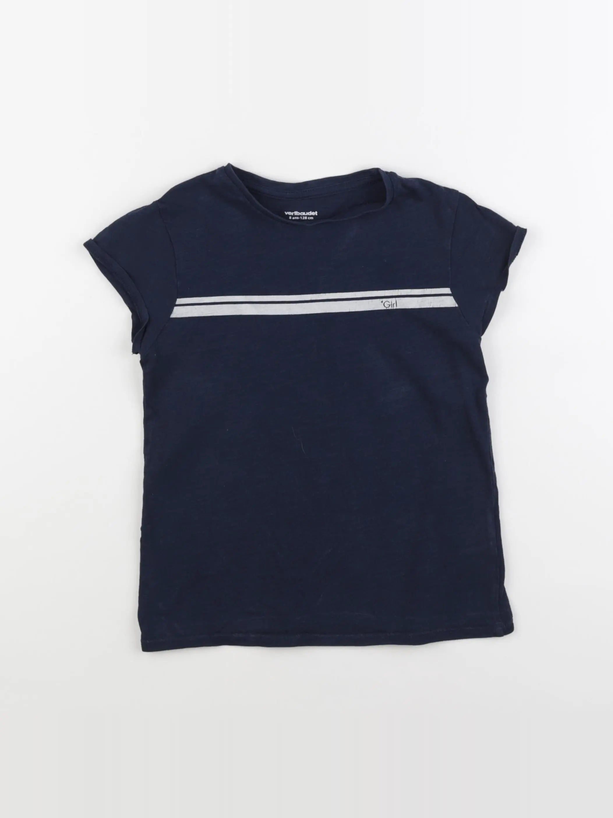 Vertbaudet - tee-shirt bleu - 8 ans