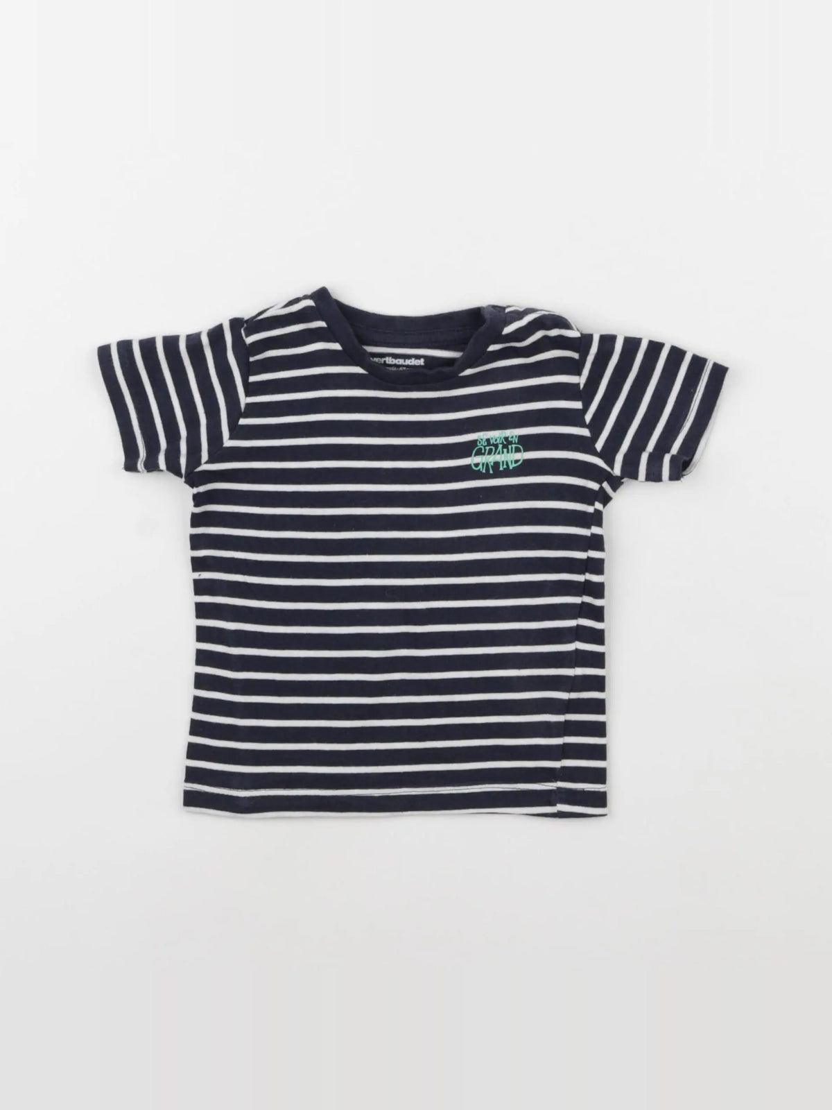 Vertbaudet - tee-shirt bleu - 6 mois