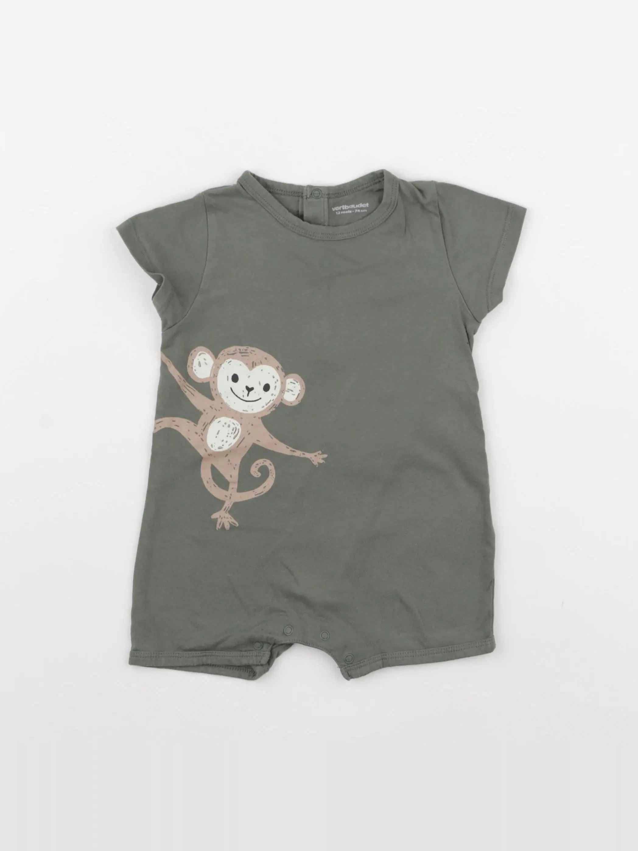 Vertbaudet - pyjama coton vert - 12 mois