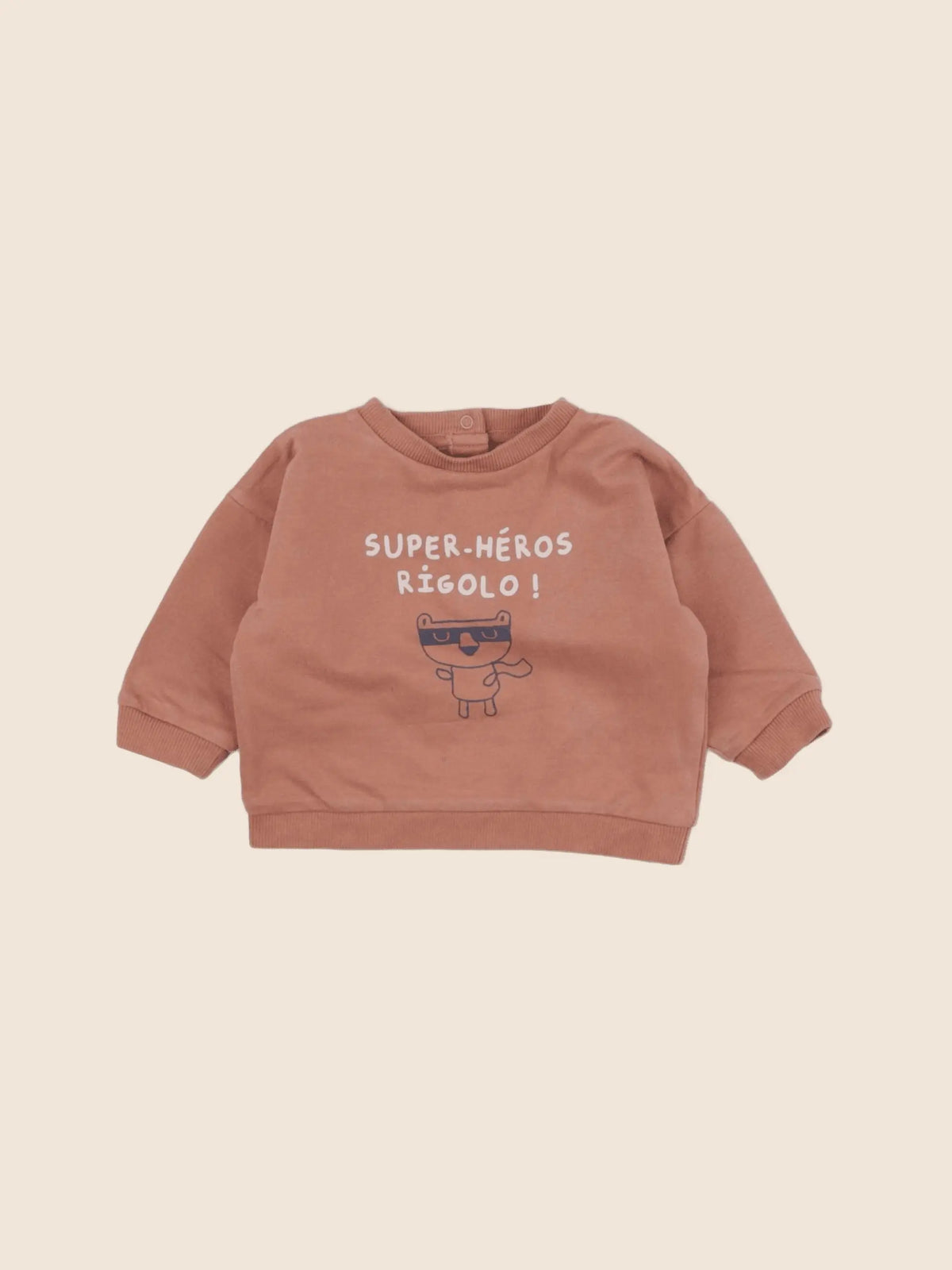 Vertbaudet - sweat marron - 6 mois