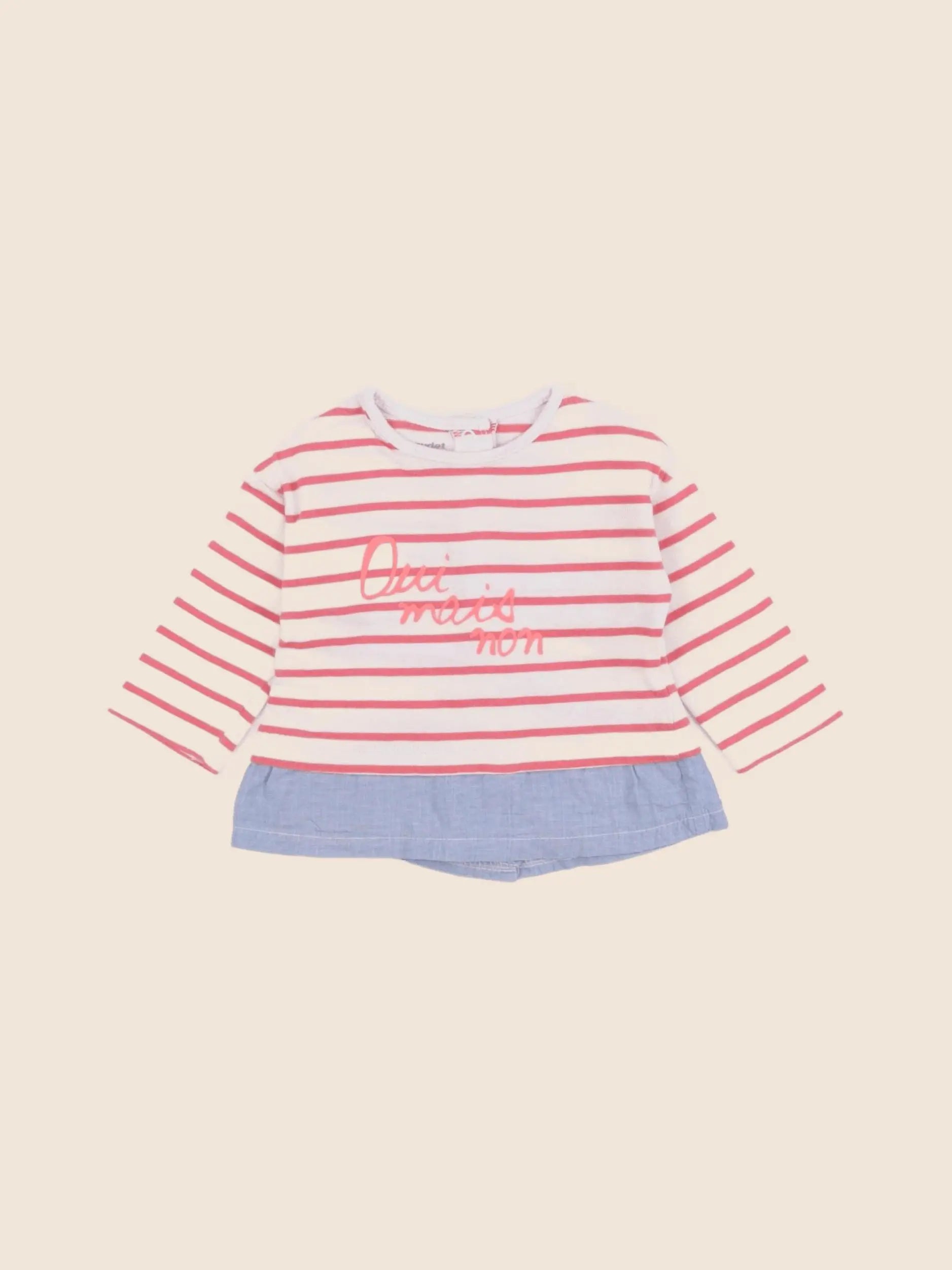 Vertbaudet - tee-shirt rose, bleu - 3 mois