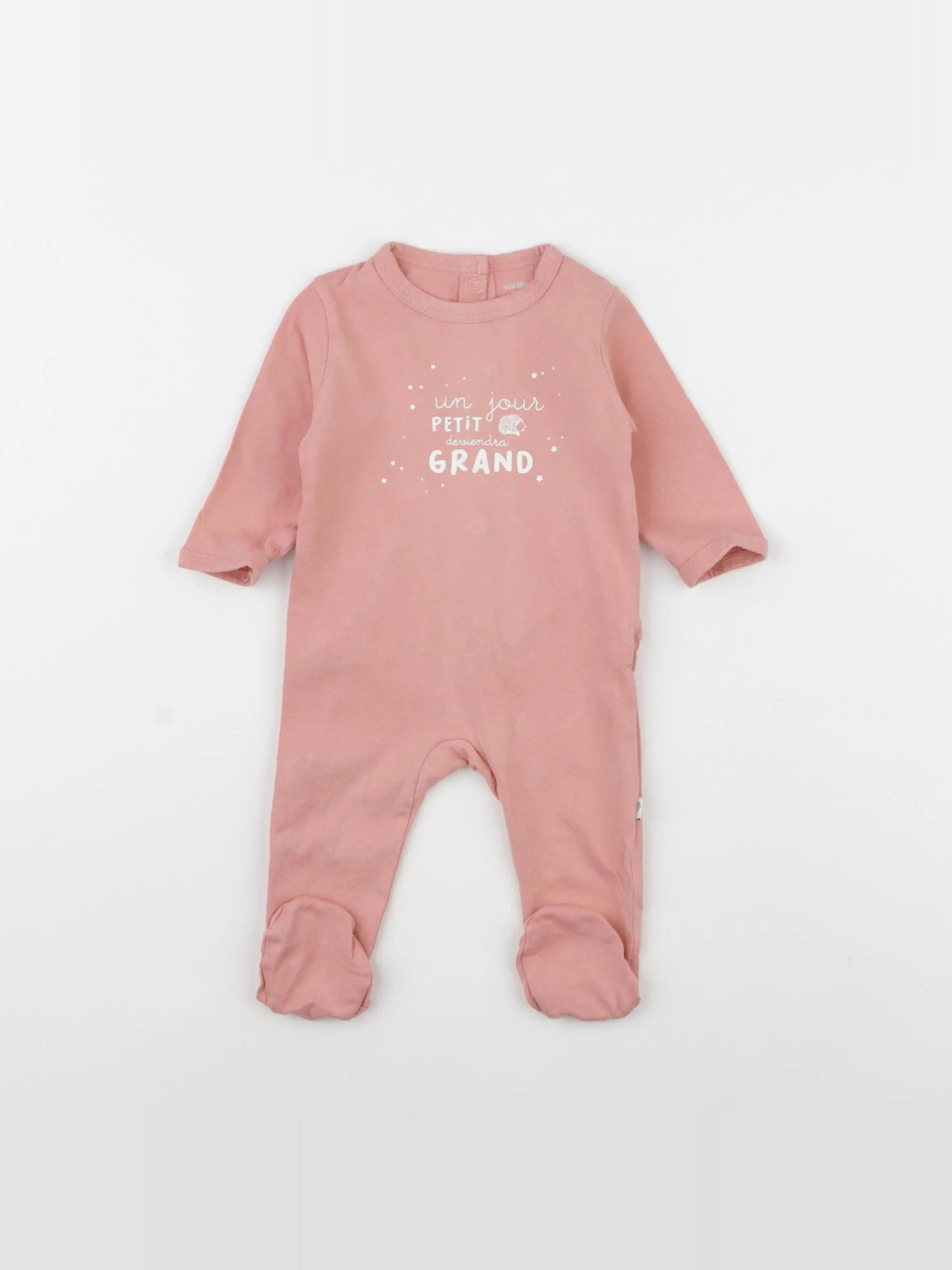 Vertbaudet - pyjama coton rose - 3 mois