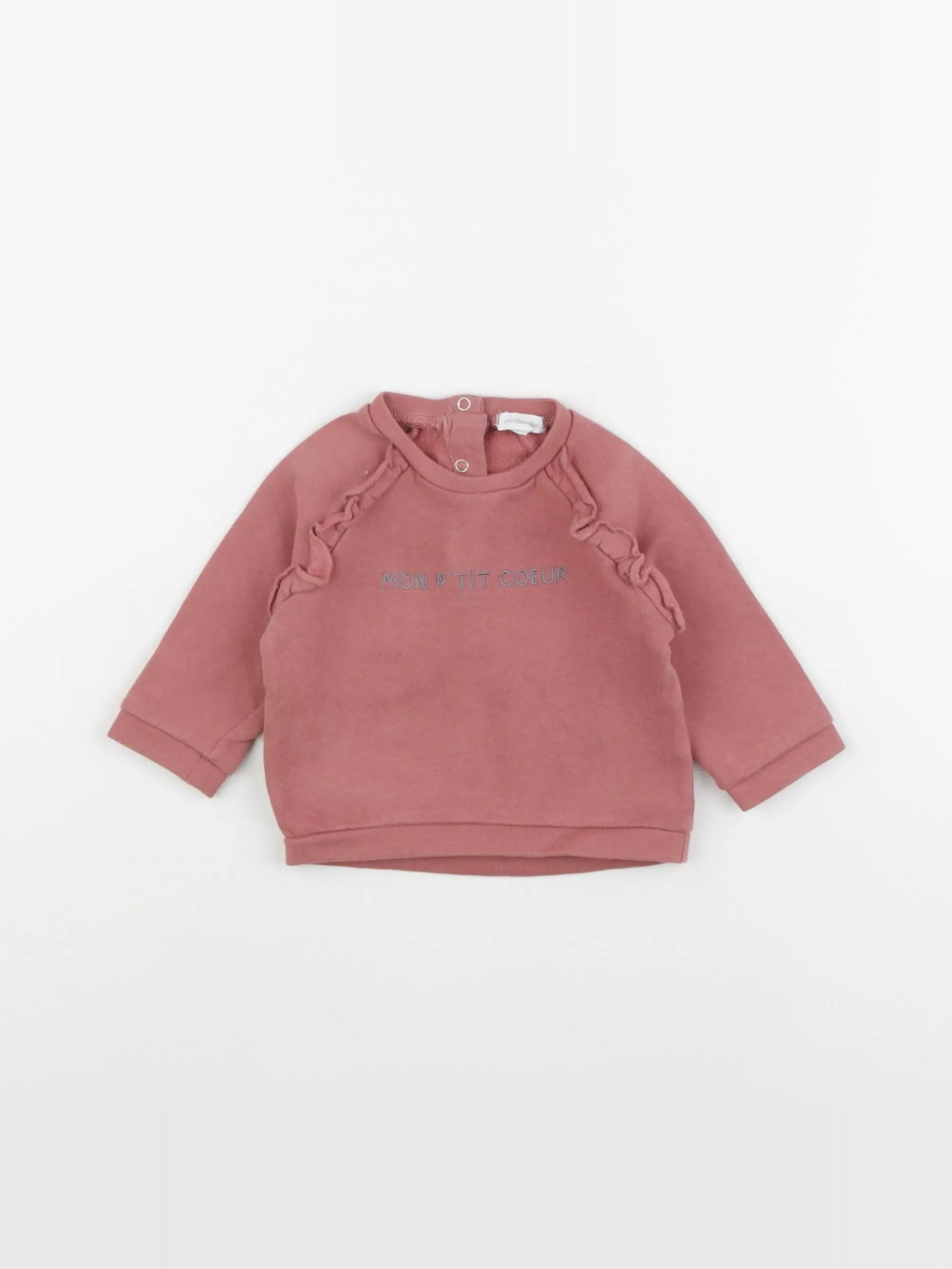 Vertbaudet - sweat rose - 3 mois