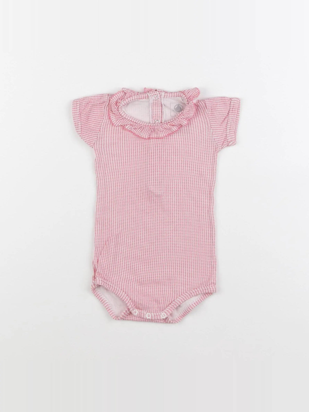 Petit Bateau - body à col rose - 6 mois