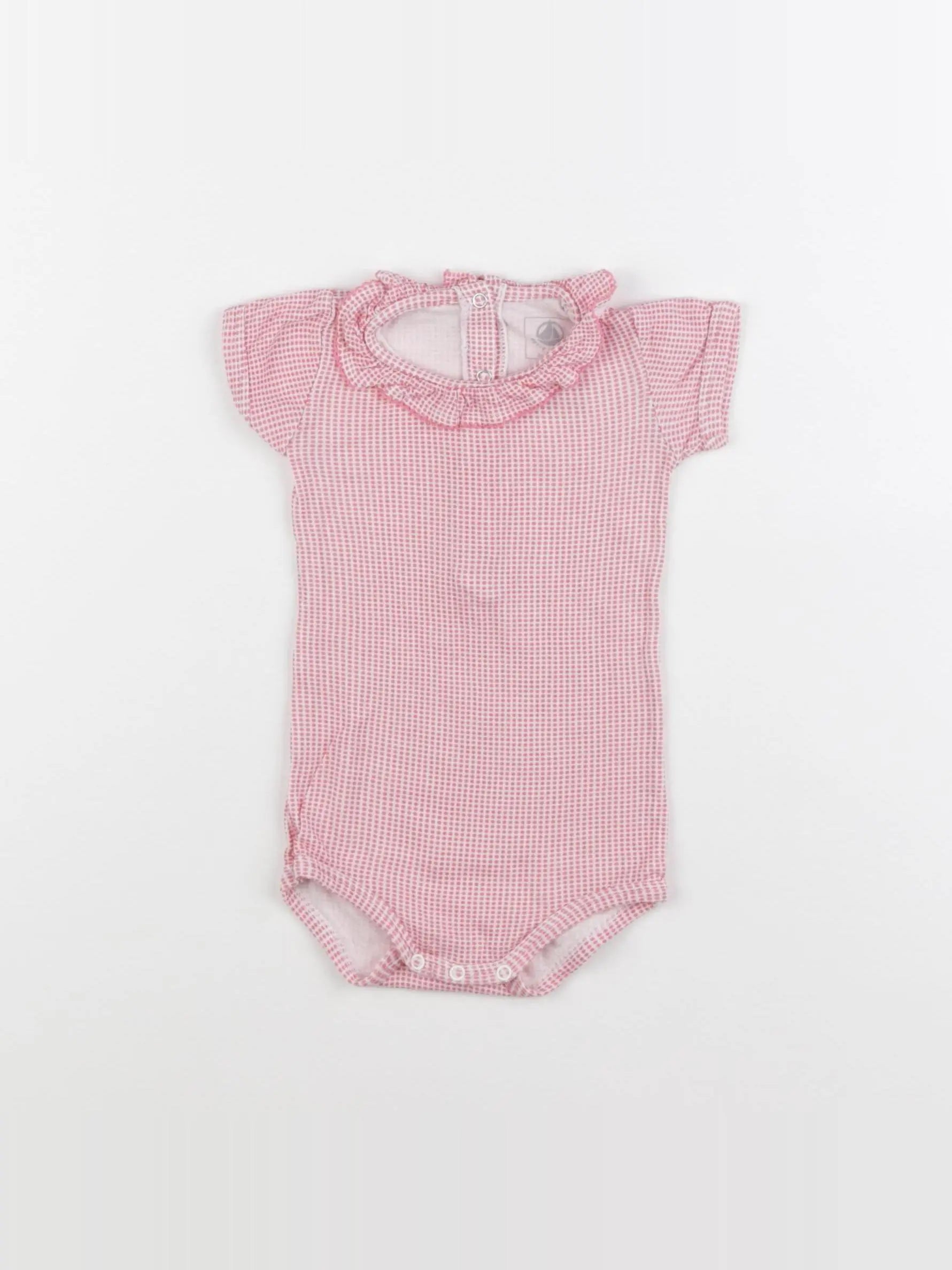 Petit Bateau - body à col rose - 6 mois