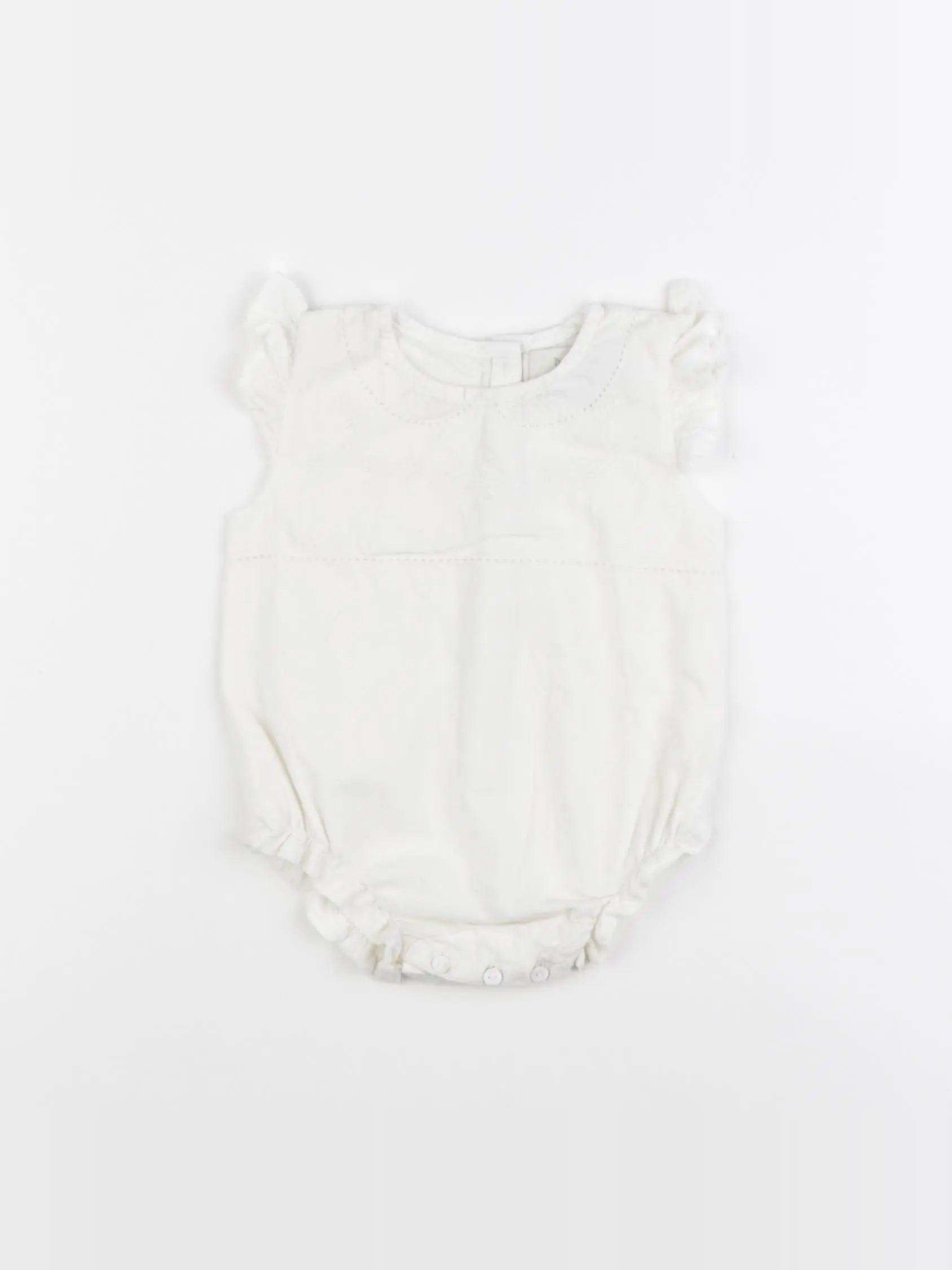 Bonnet à Pompon - combinaison beige - 6 mois