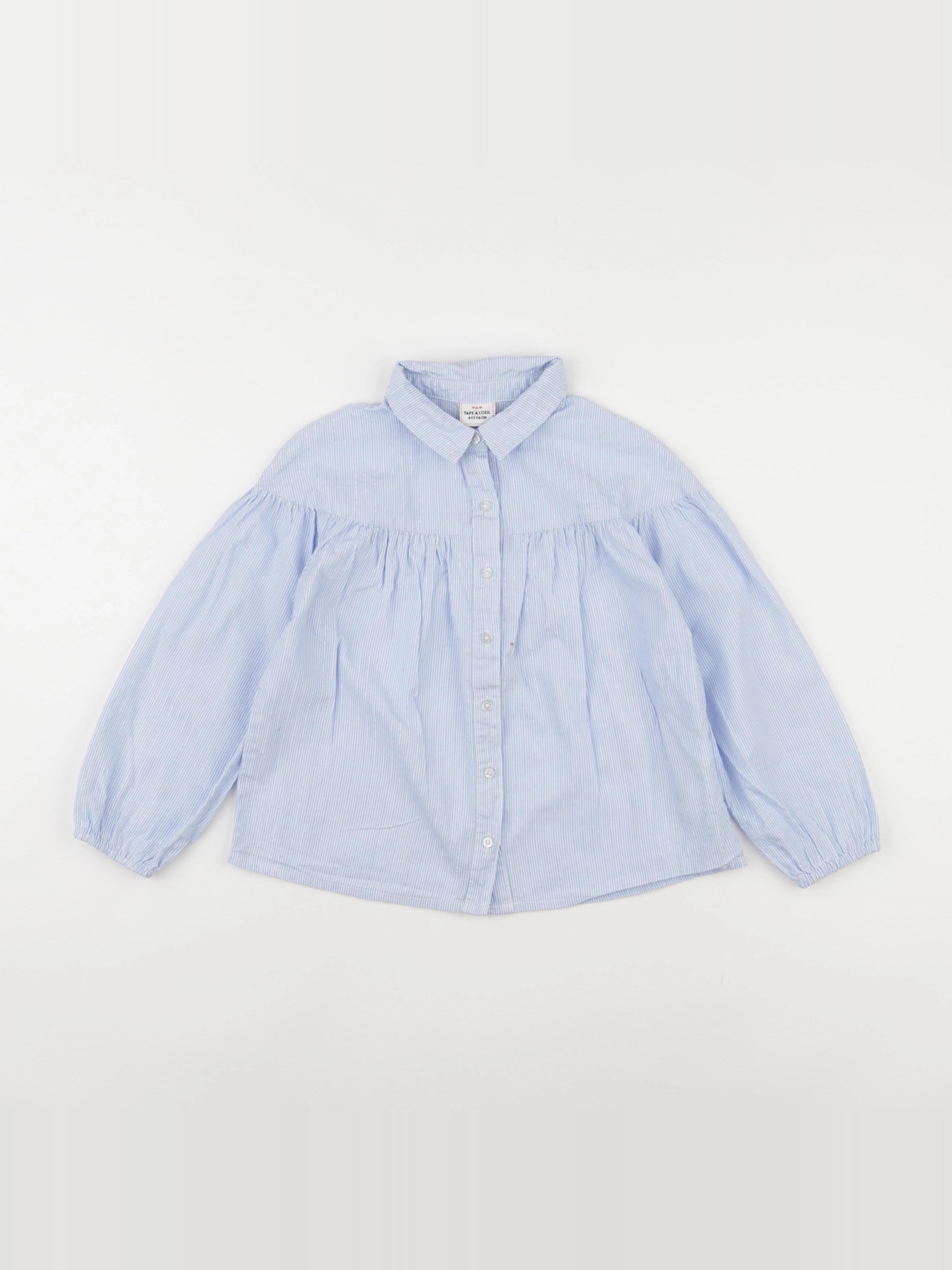 Tape à l'oeil - chemise blanc, bleu, argent - 6 ans