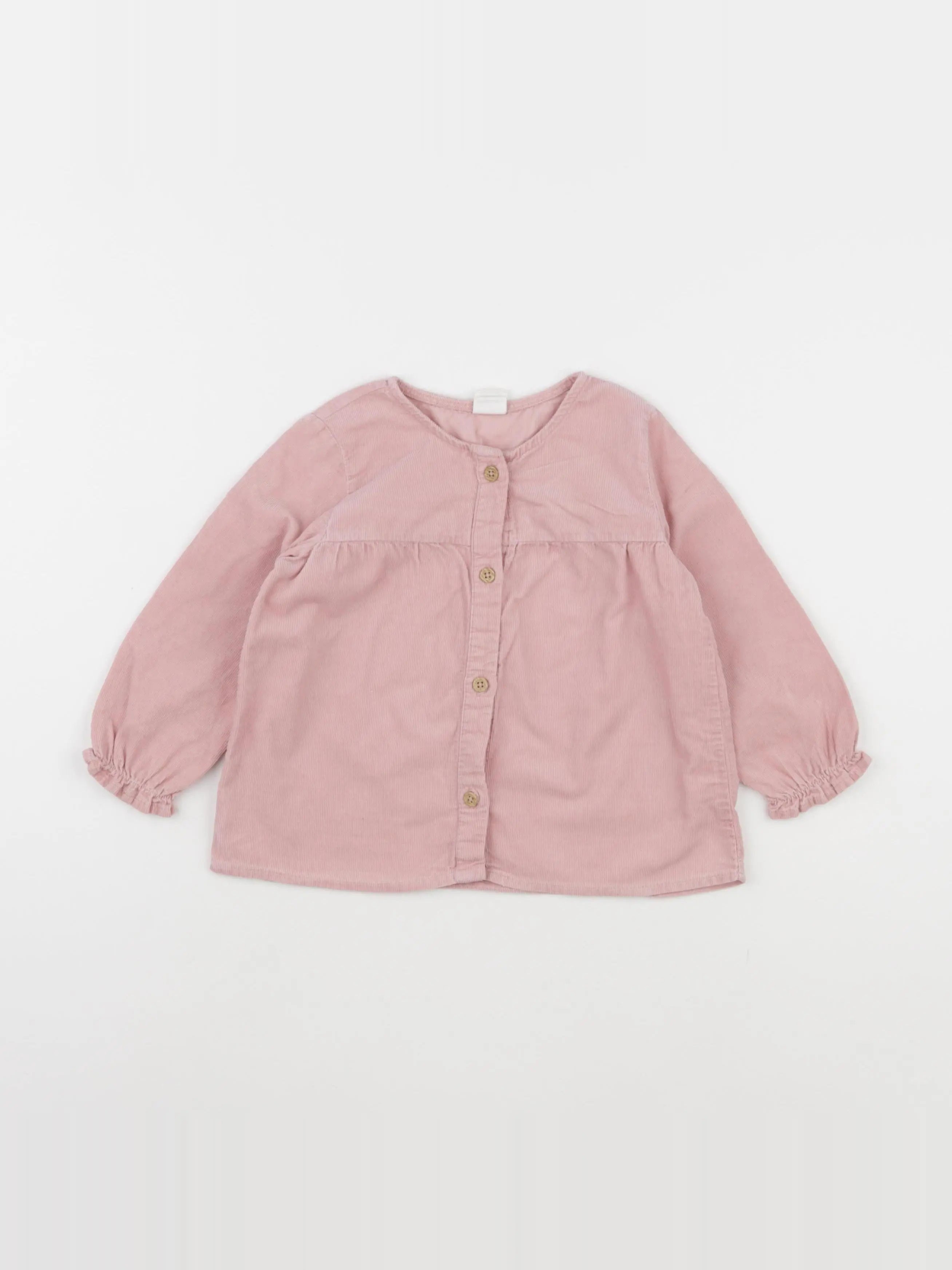 H&M - blouse rose - 12/18 mois