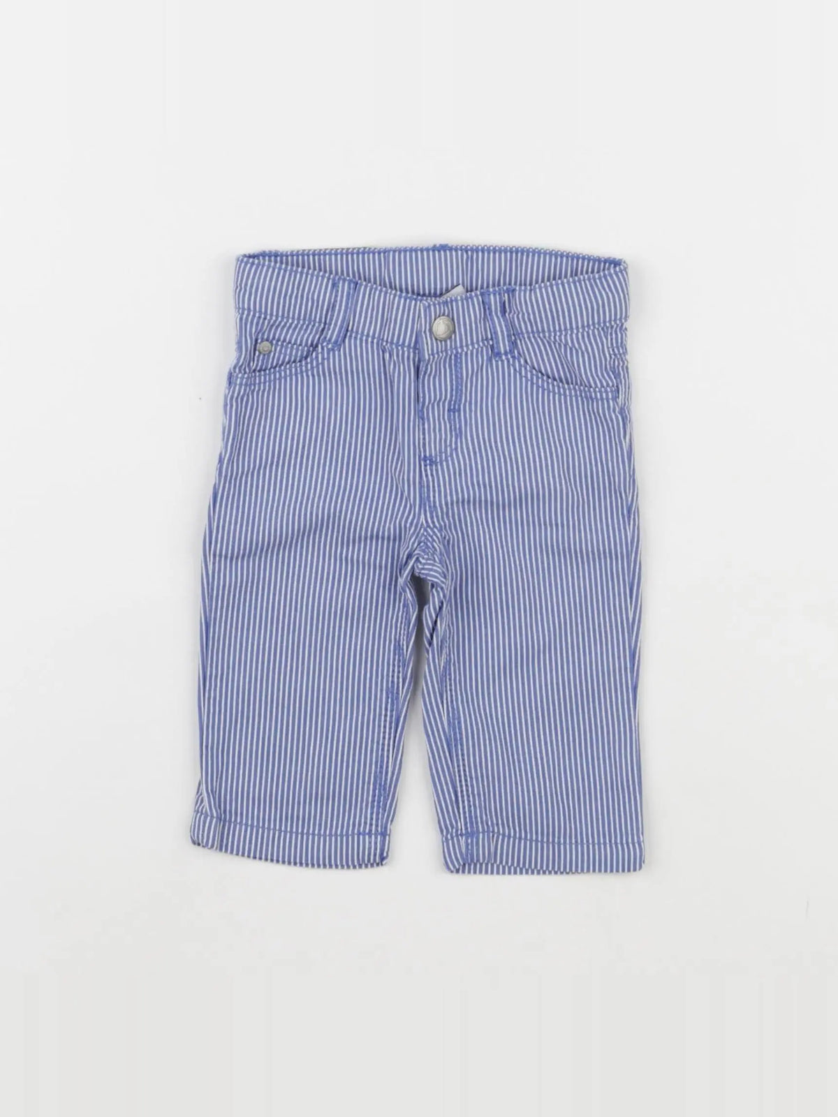 Petit Bateau - pantalon blanc, bleu - 3 mois