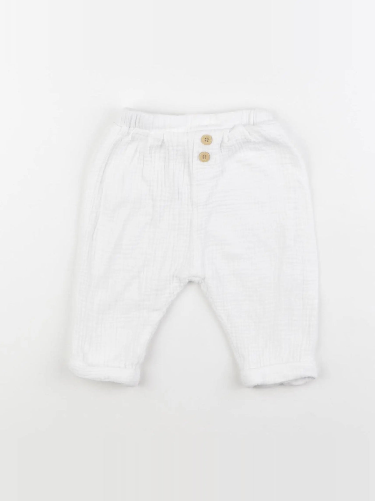Vertbaudet - pantalon doublé blanc - 12 mois