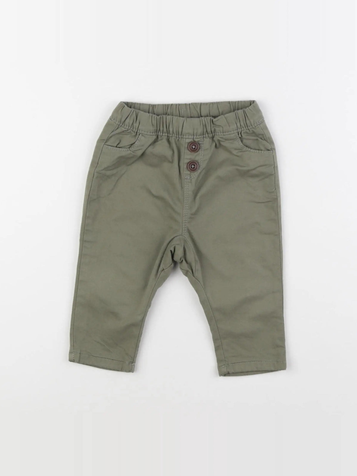 Tape à l'oeil - pantalon doublé vert - 6 mois