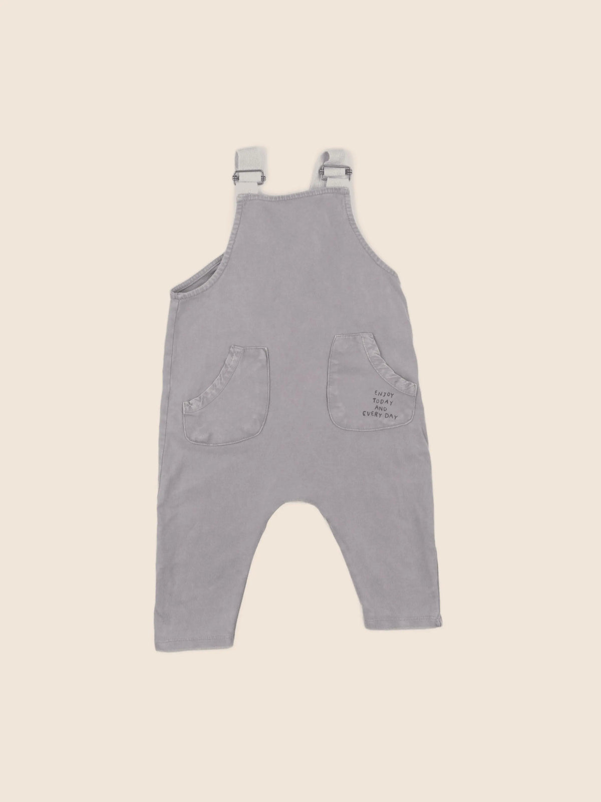 Zara - salopette gris - 6/9 mois