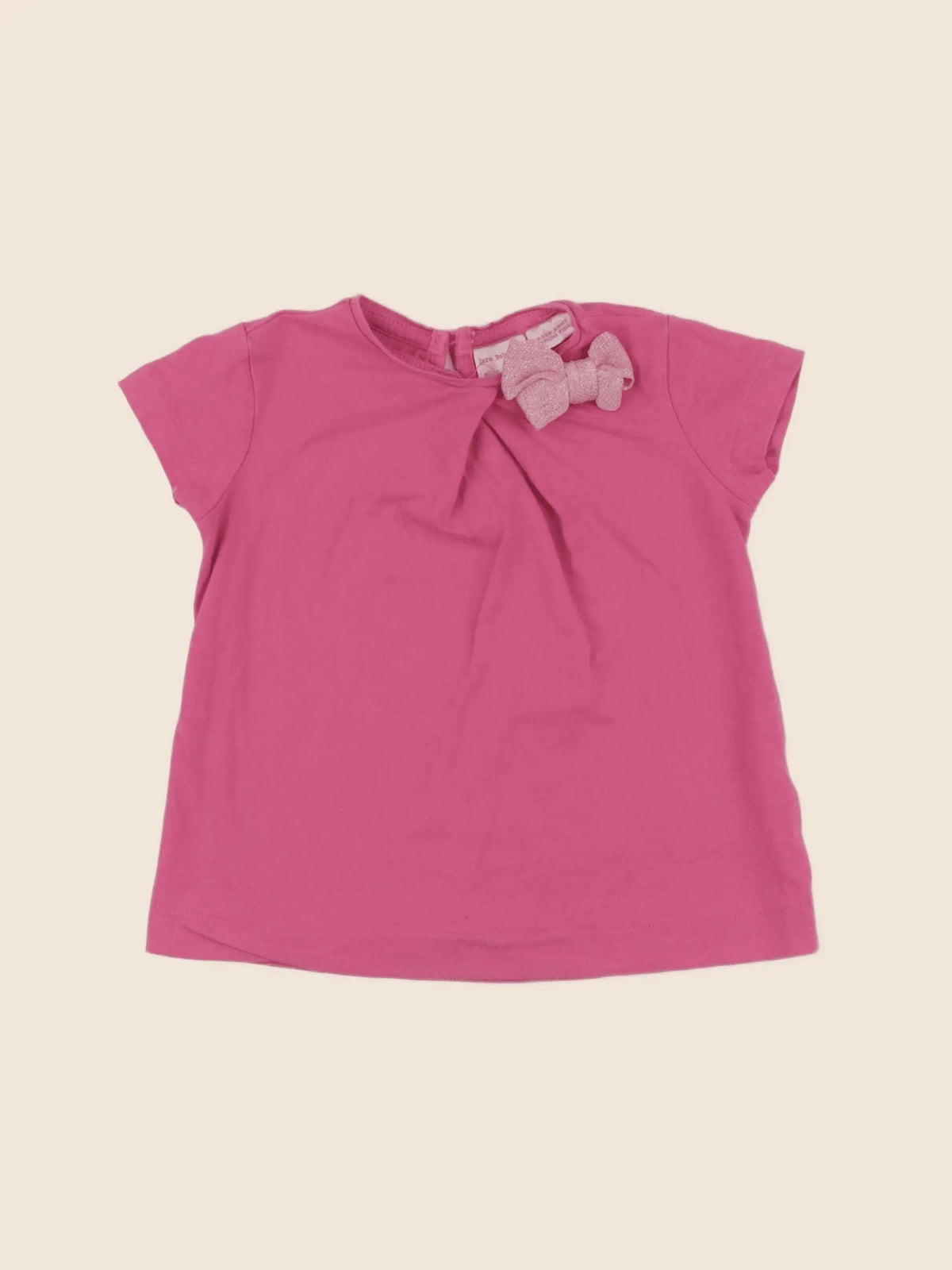 Zara - tee-shirt rose - 6/12 mois