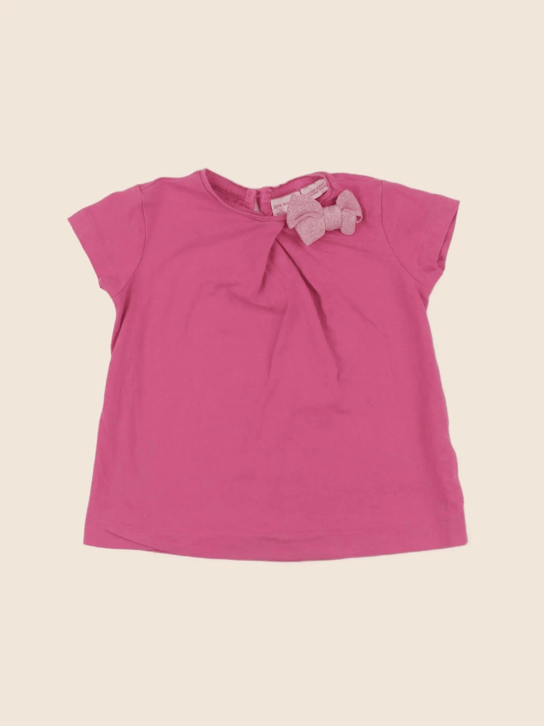 Zara - tee-shirt rose - 6/12 mois