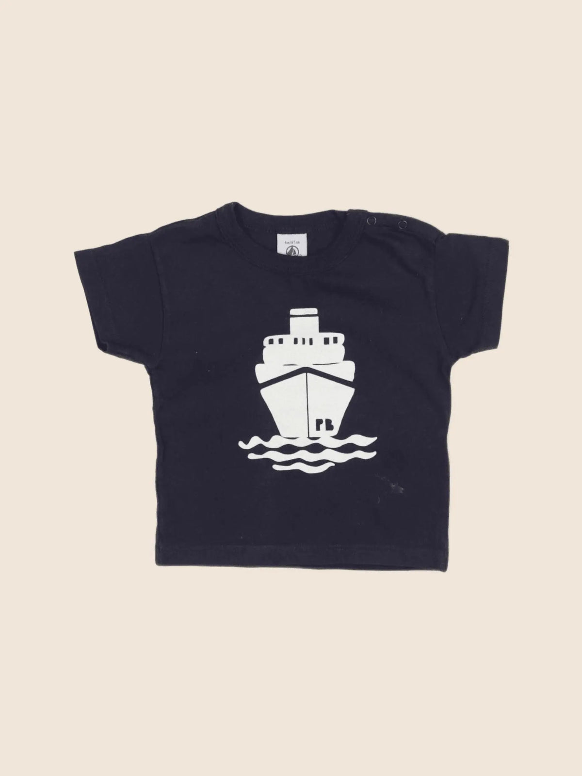 Petit Bateau - tee-shirt bleu - 6 mois