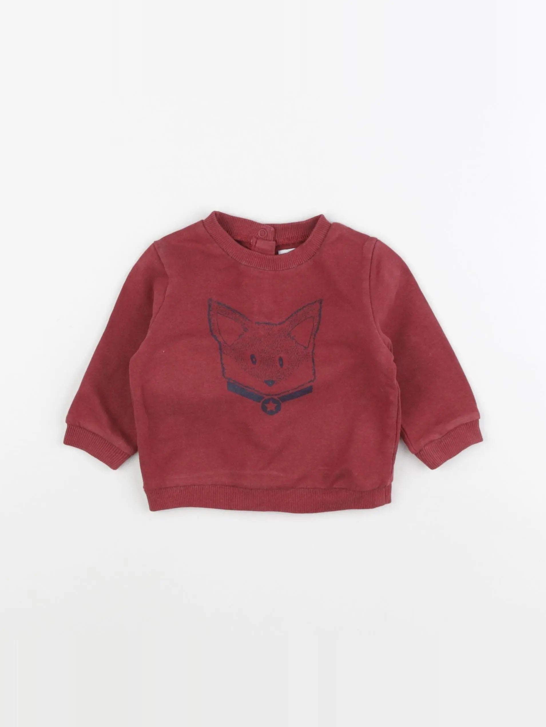 Vertbaudet - sweat rouge - 6 mois