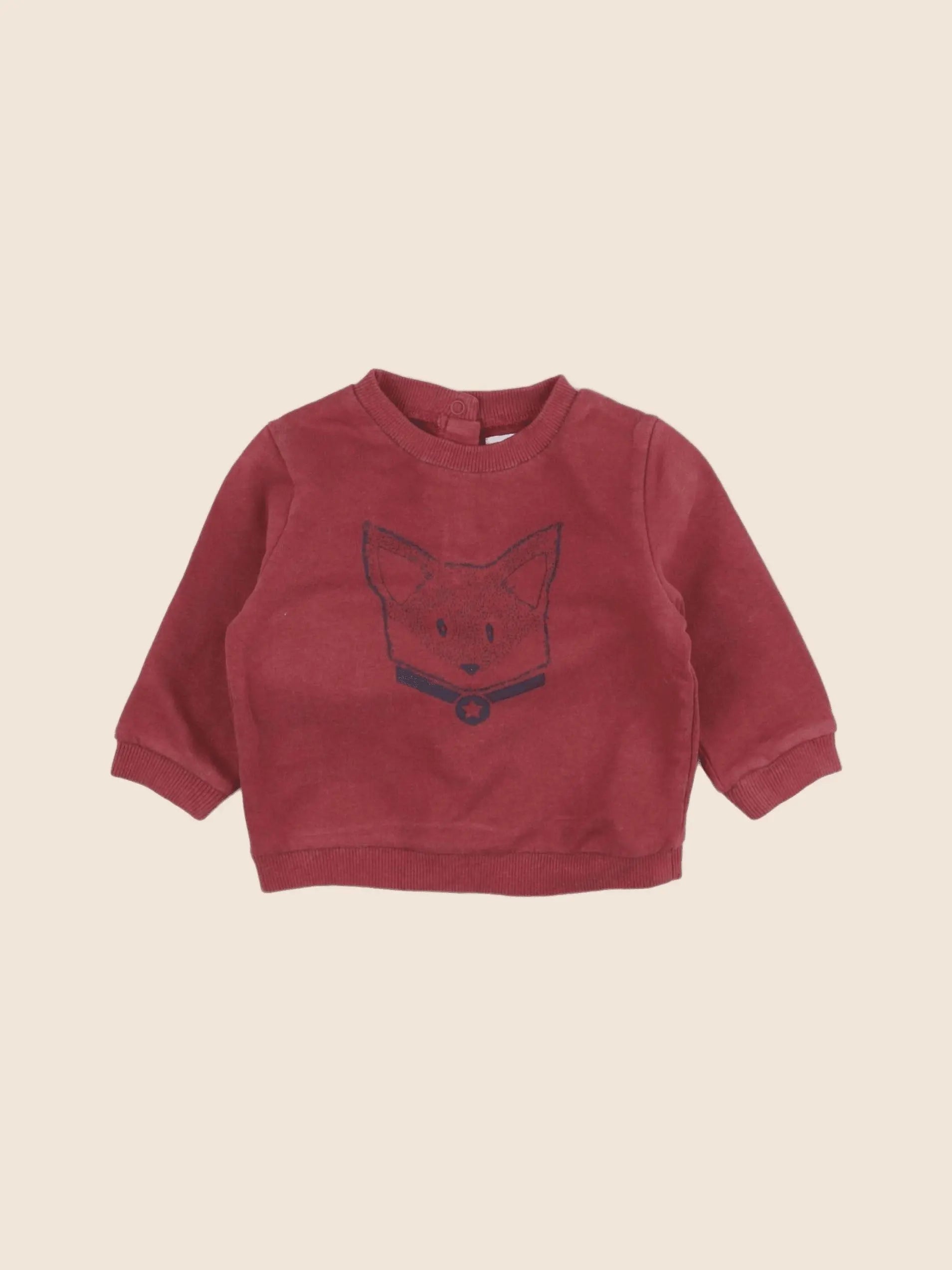 Vertbaudet - sweat rouge - 6 mois