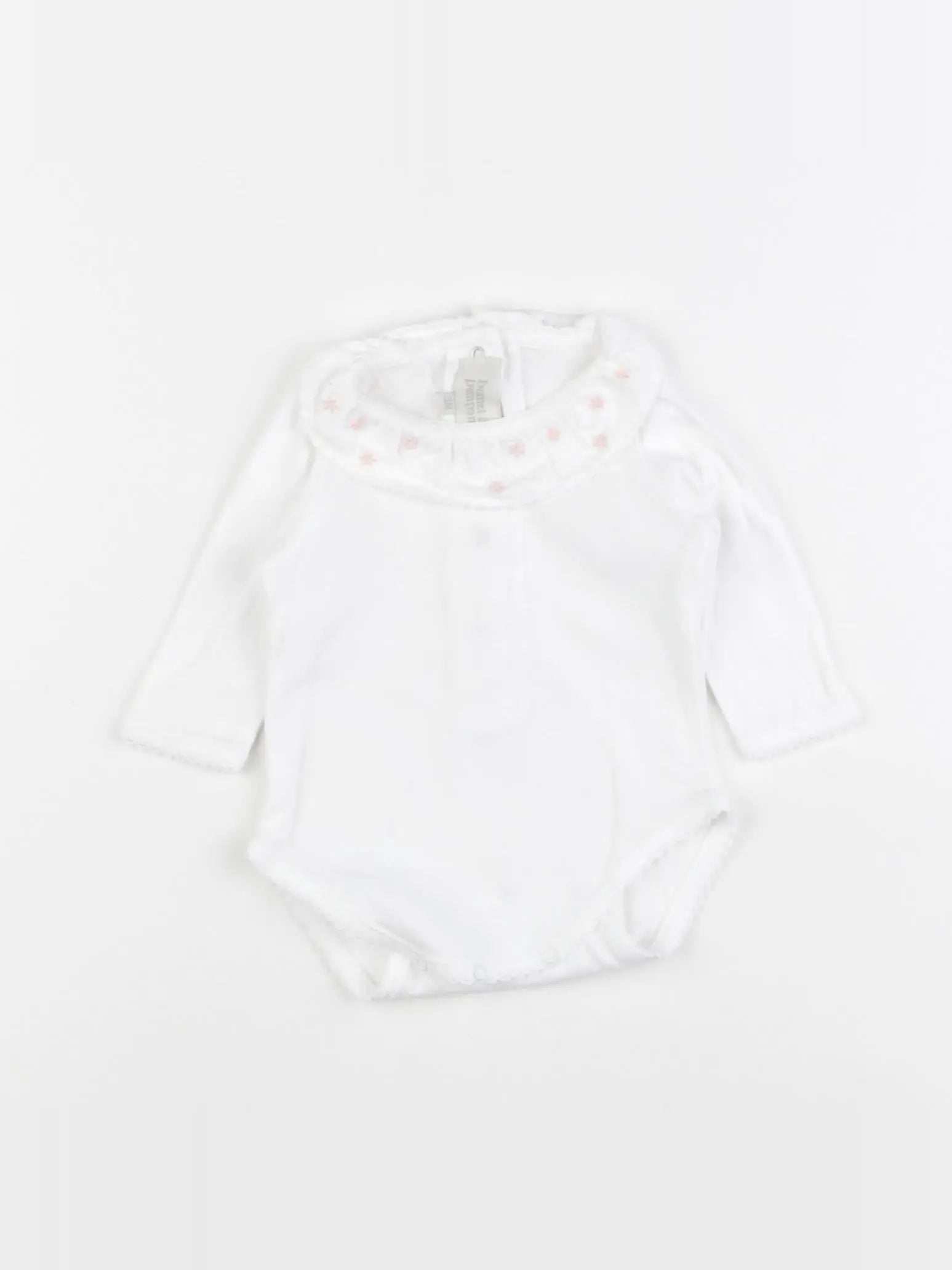 Bonnet à Pompon - body à col blanc - 3 mois