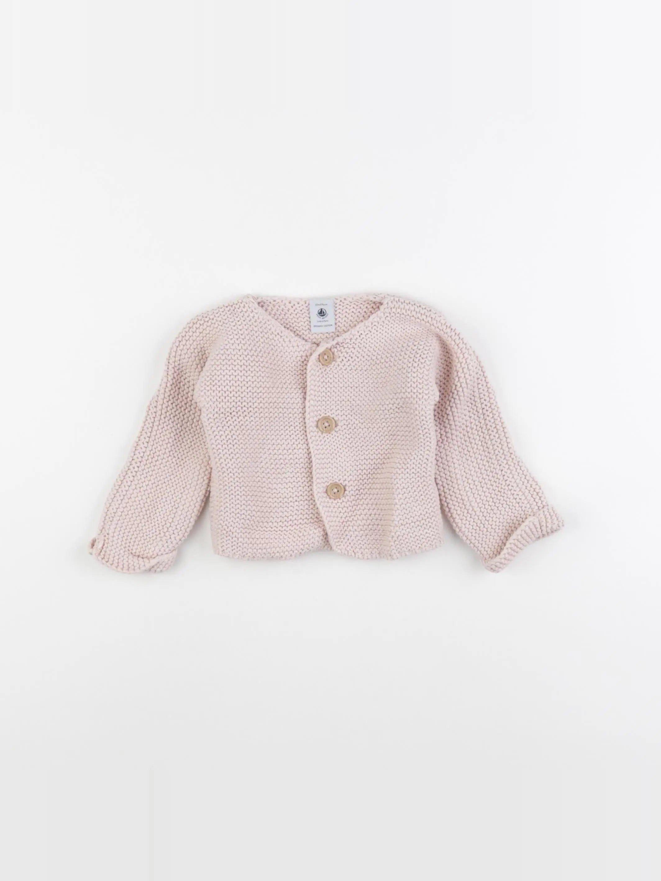 Petit Bateau - gilet rose - 12 mois